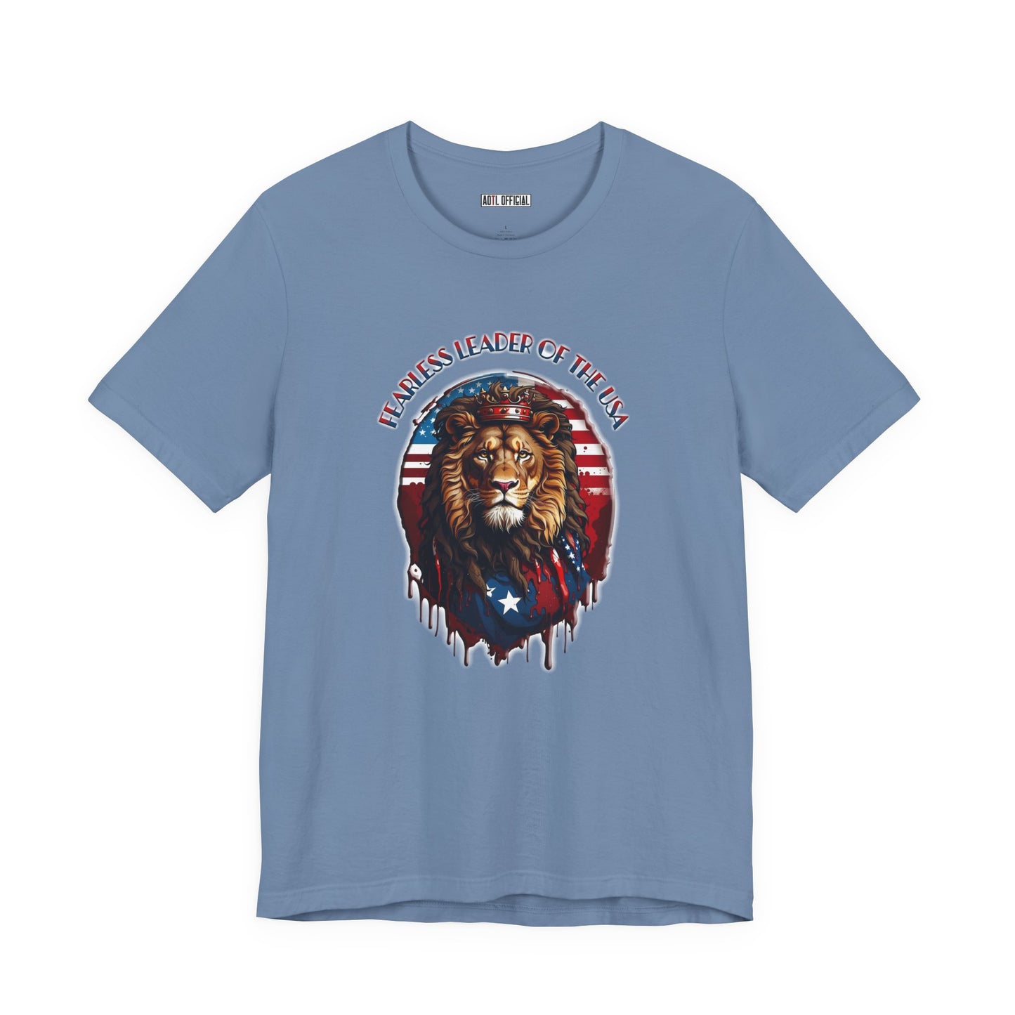 Lion of Judah: Fearless Leader of Faith Patriotic Christian Unisex Short Sleeve Tee