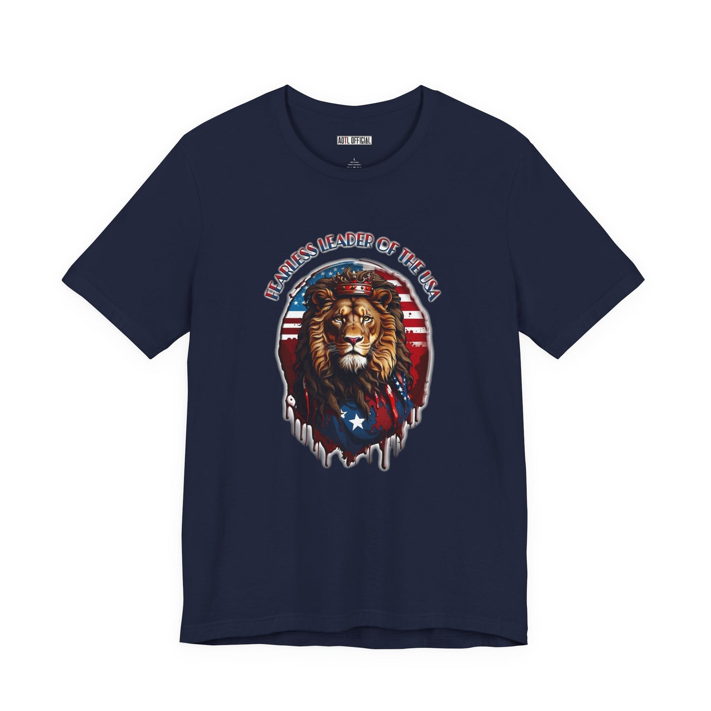 Lion of Judah: Fearless Leader of Faith Patriotic Christian Unisex Short Sleeve Tee