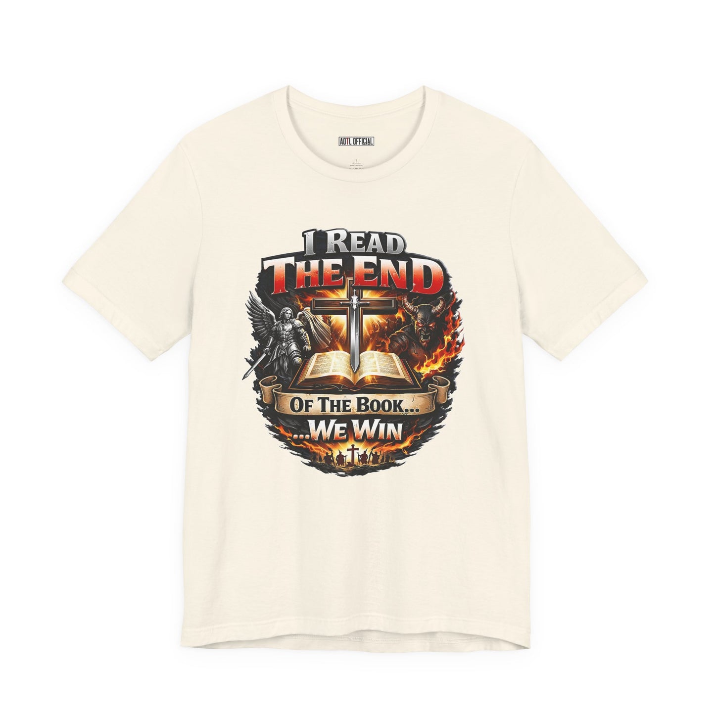 I Read the End of the Book, We Win Christian Short Sleeve Tee