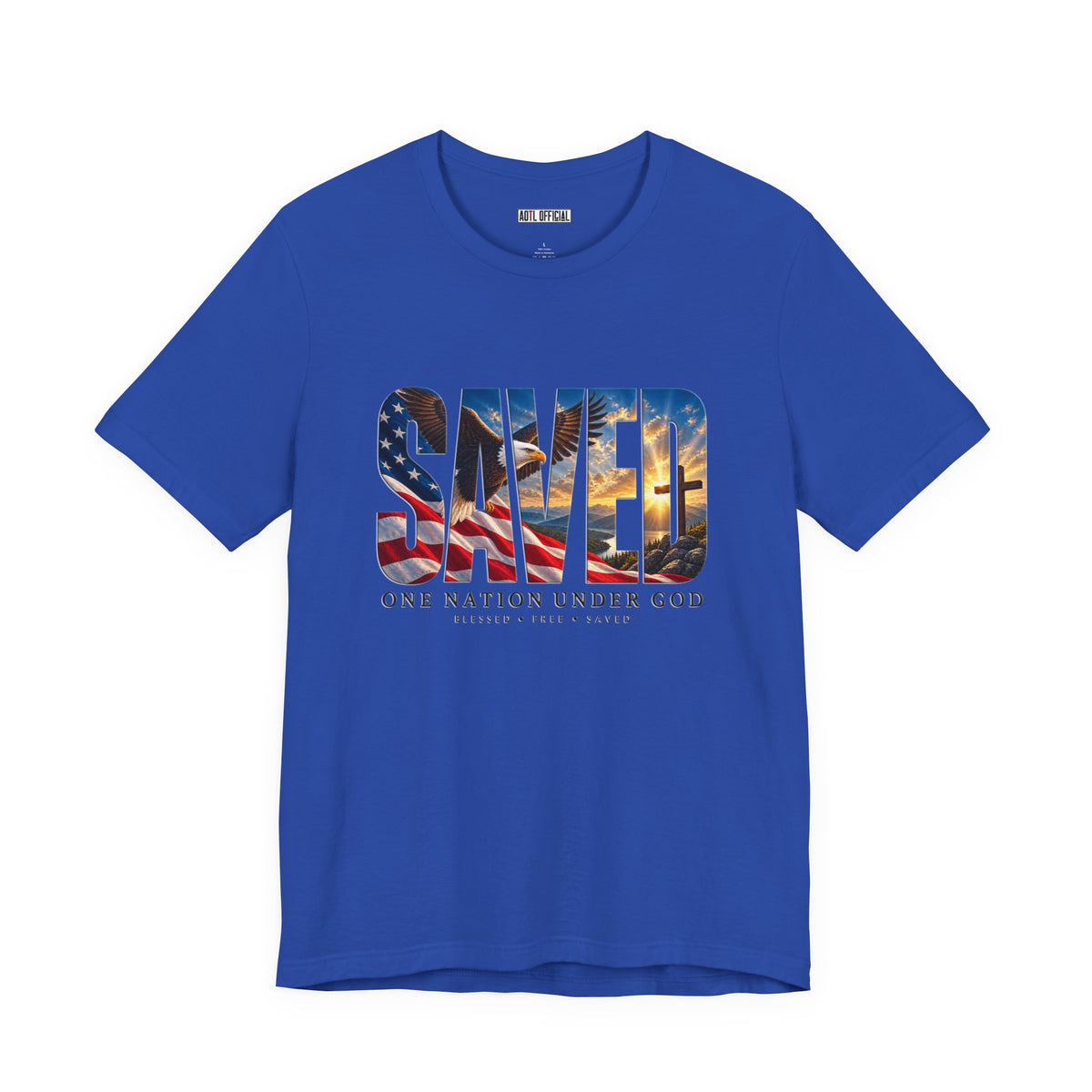 Saved-One Nation Under God Christian T-shirt