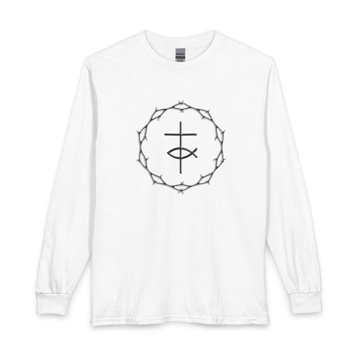 Circle of Thorns & Cross Christian Long Sleeve Shirt