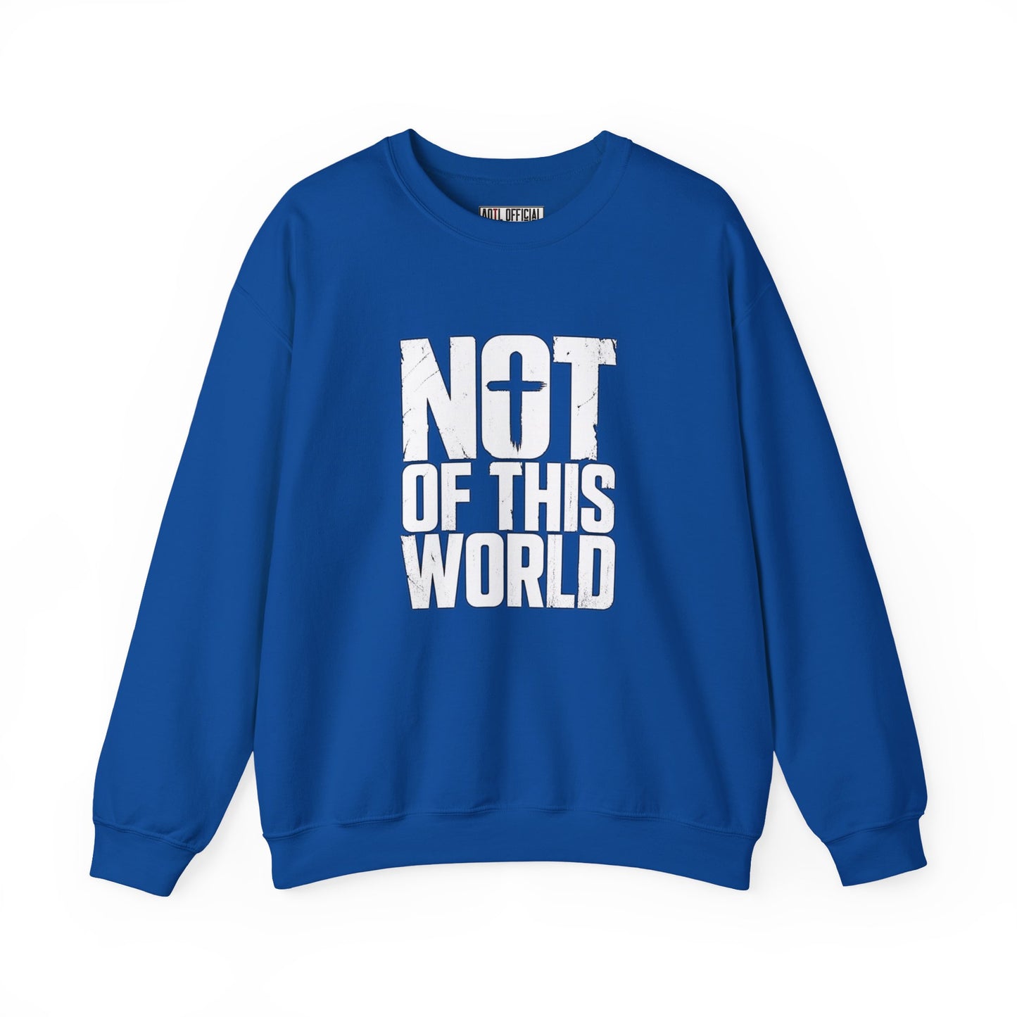 Not Of This World White Text Christian Sweatshirt