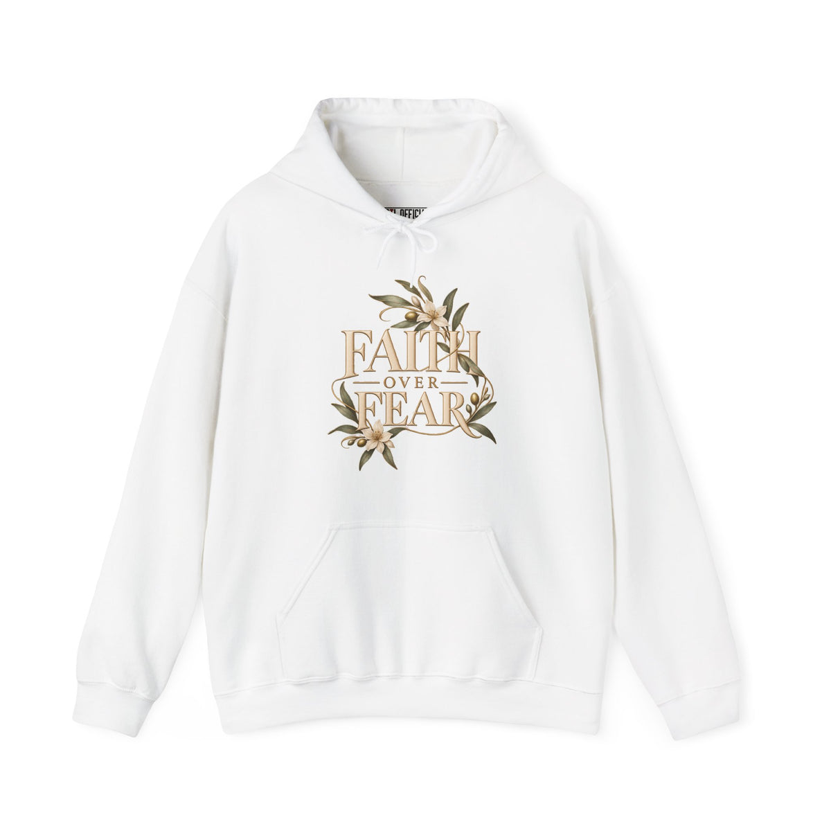 Shop the Faith Over Fear Christian Hoodie. A graceful declaration for anyone choosing faith in the face of uncertainty. 