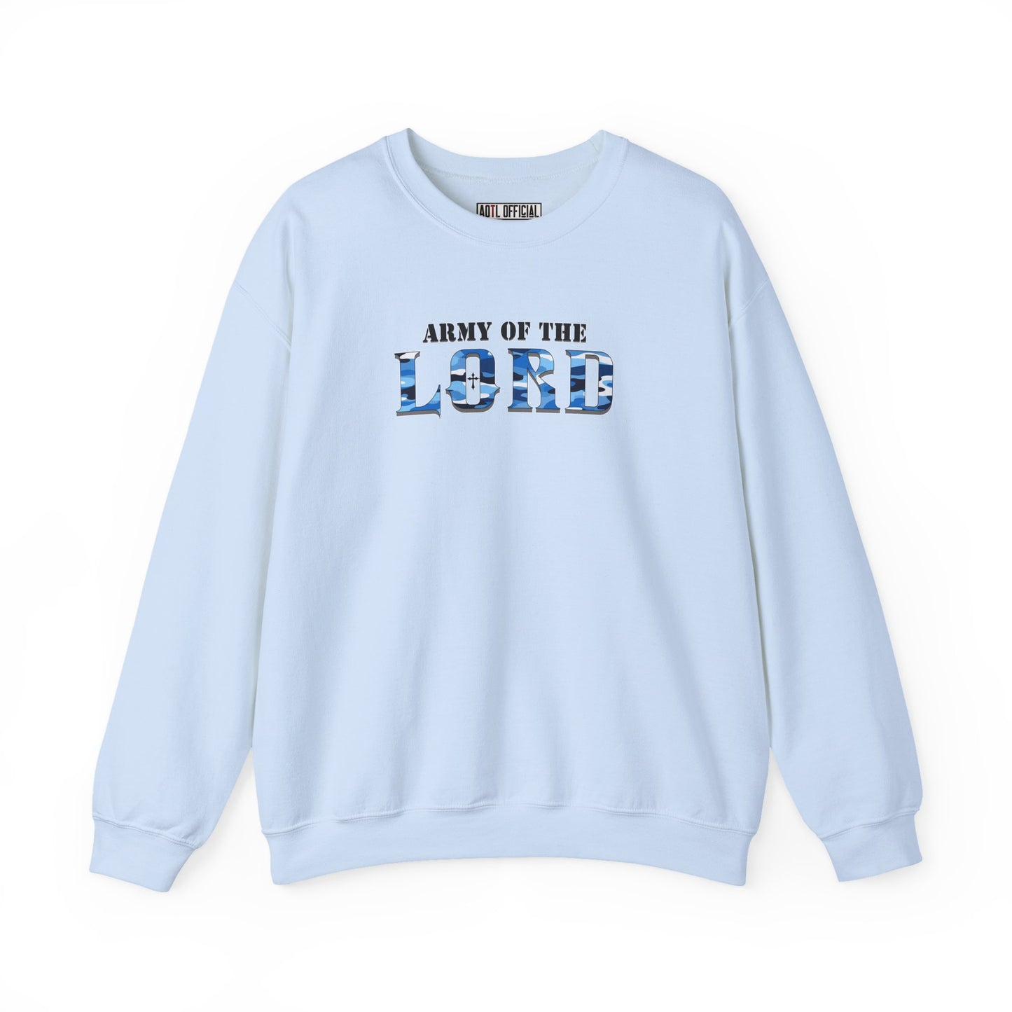 Blue Camo Army of the Lord Unisex Heavy Blend™ Crewneck Sweatshirt