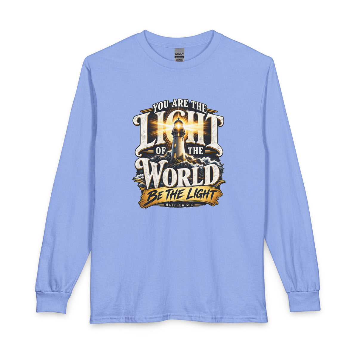 You Are the Light of the World – Matthew 5:14 Lighthouse Design Christian Long Sleeve Shirt