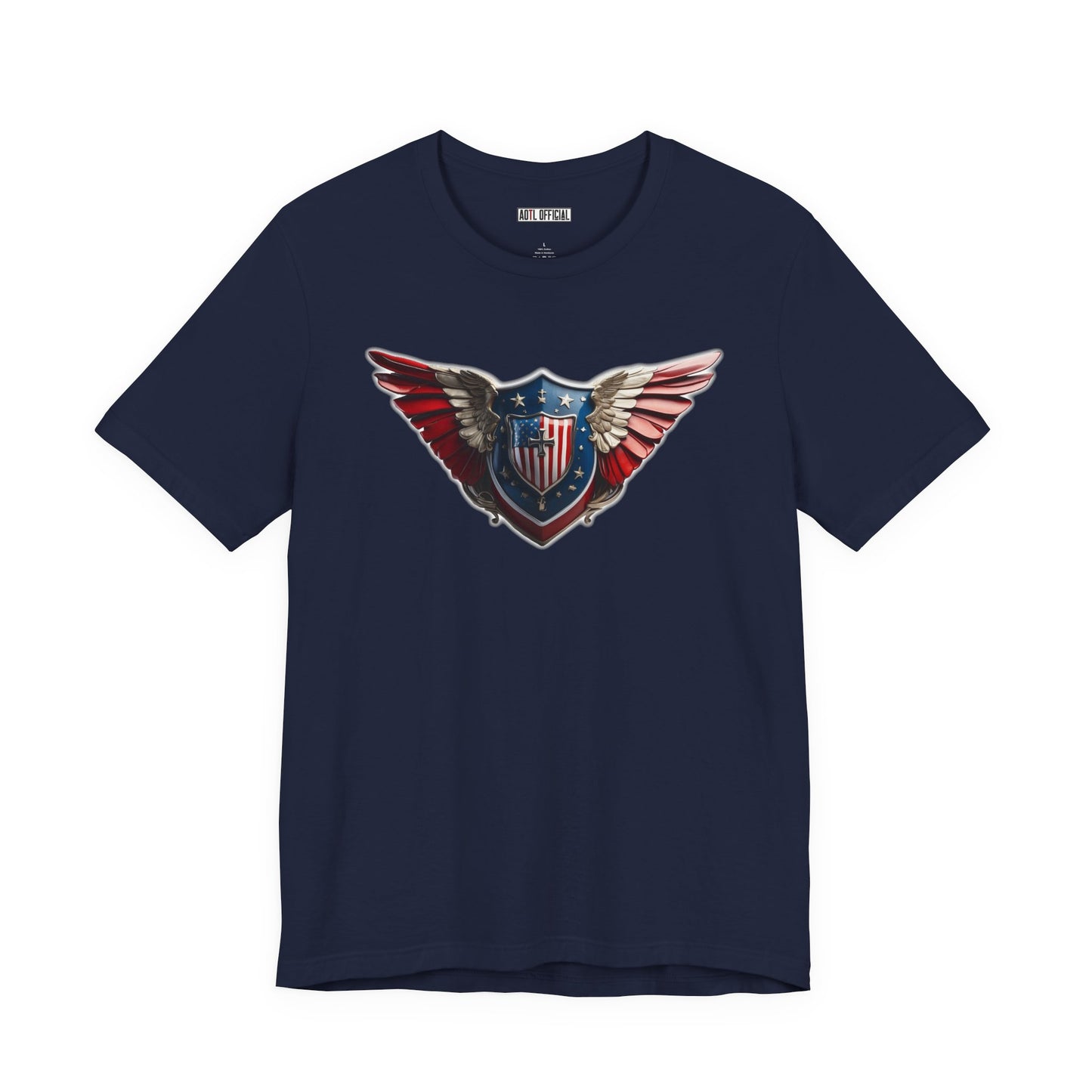 3D Winged Shield Christian Patriotic Unisex Short Sleeve Tee