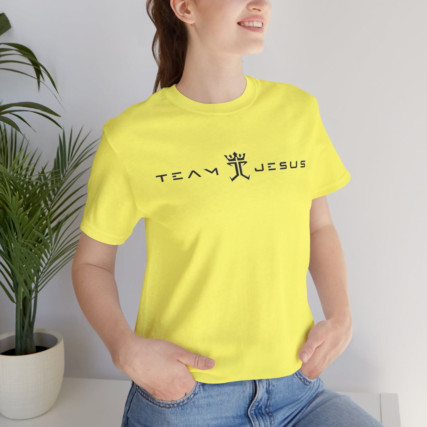 Team Jesus Modern Script, Undefeated Since 33 AD Unisex Short Sleeve Tee