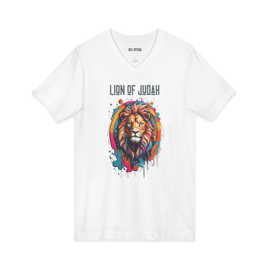Graffiti Drip Lion of Judah V-neck Tee