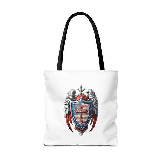 Declaring Your Destiny USA logo/ Winged Guardian Christian Tote bag