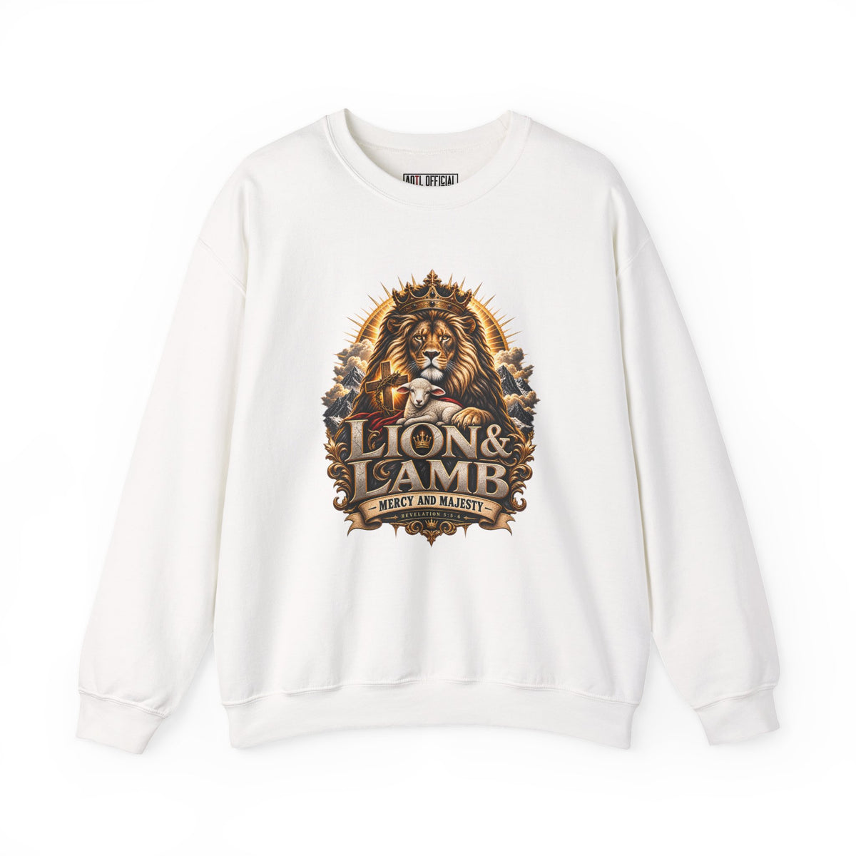 Shop the Lion & Lamb – Mercy and Majesty Christian Sweatshirt. A powerful representation of two beautiful aspects of Christ.
