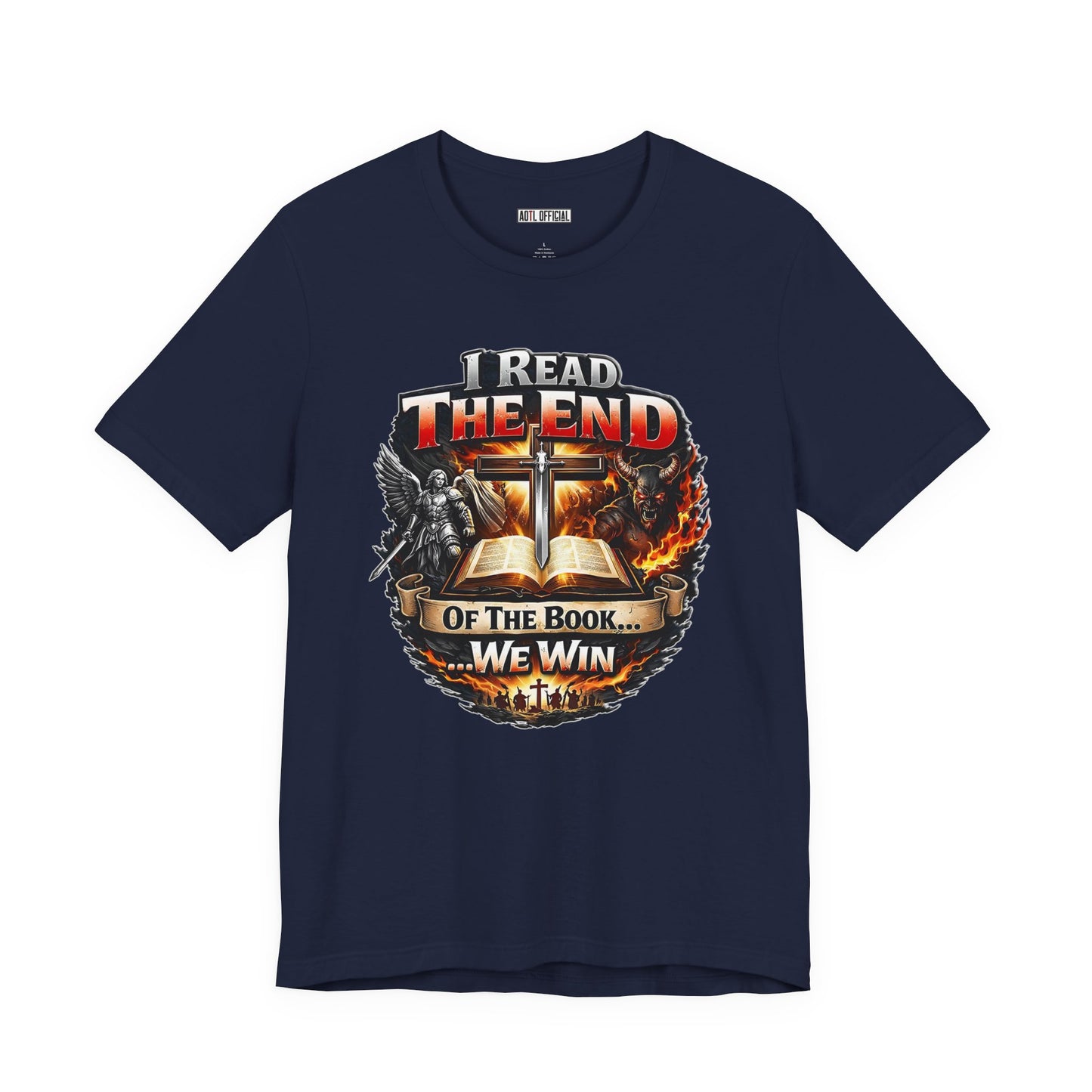 I Read the End of the Book, We Win Christian Short Sleeve Tee