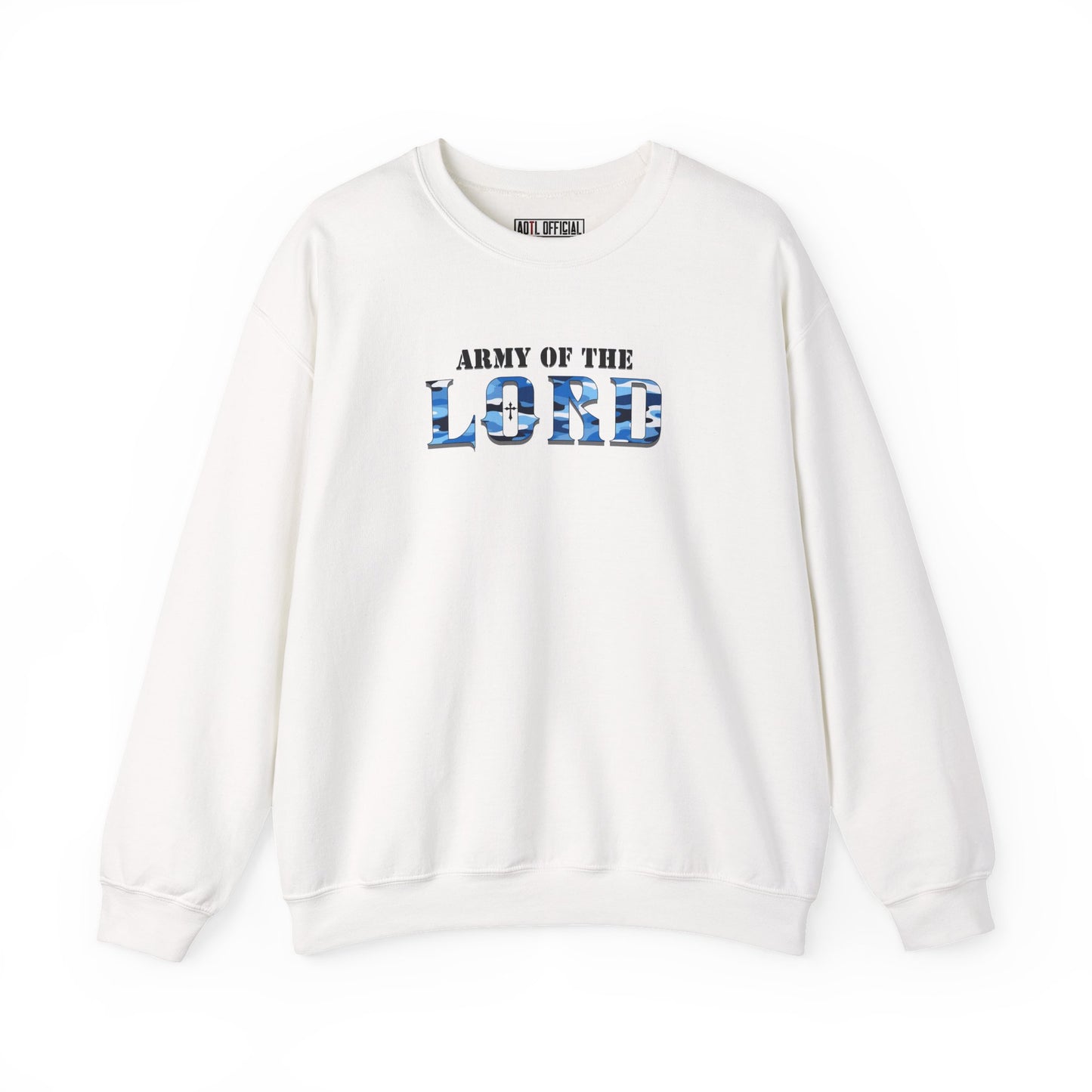Blue Camo Army of the Lord Unisex Heavy Blend™ Crewneck Sweatshirt