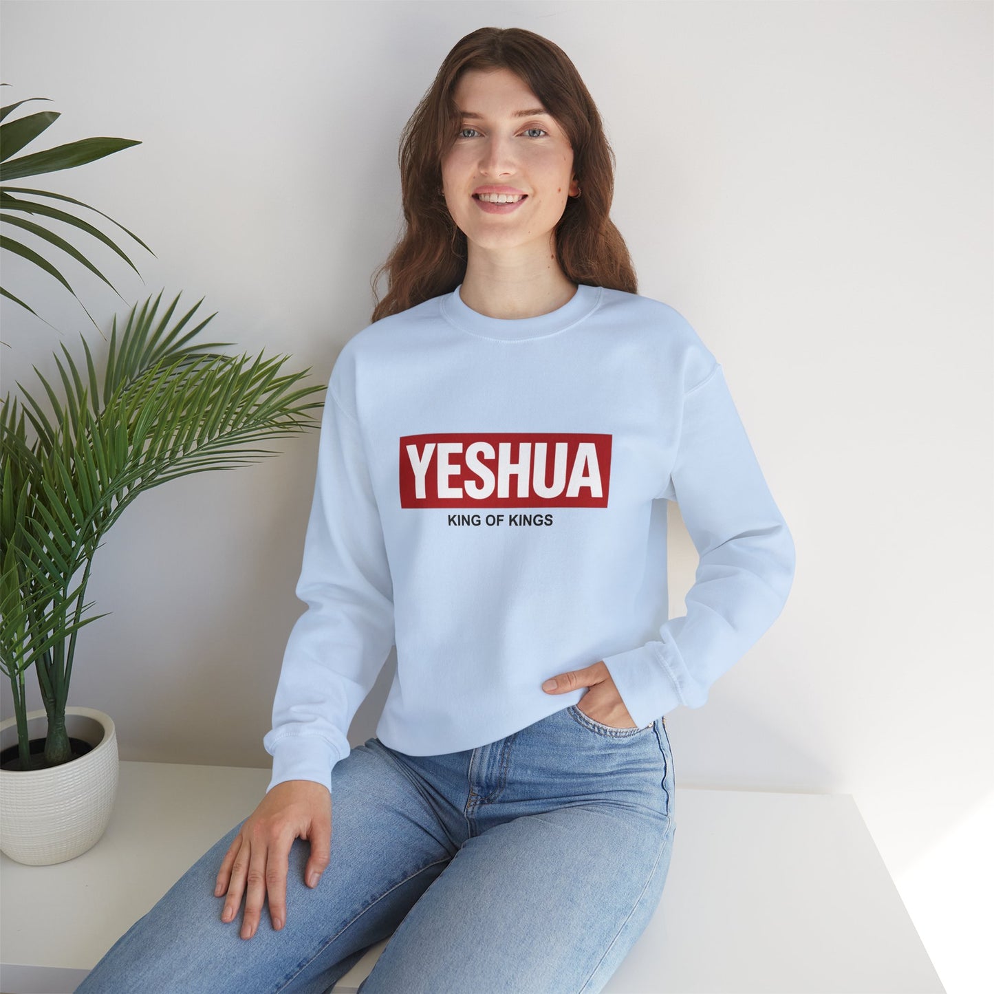 Yeshua Box Logo Classic Unisex Heavy Blend™ Crewneck Sweatshirt