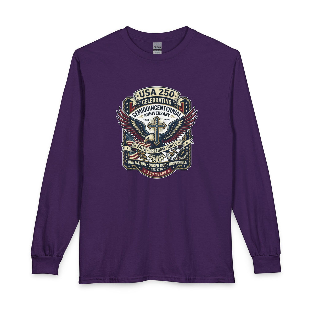 250 year Anniversary One Nation Under God V2  Christian Long Sleeve Shirt