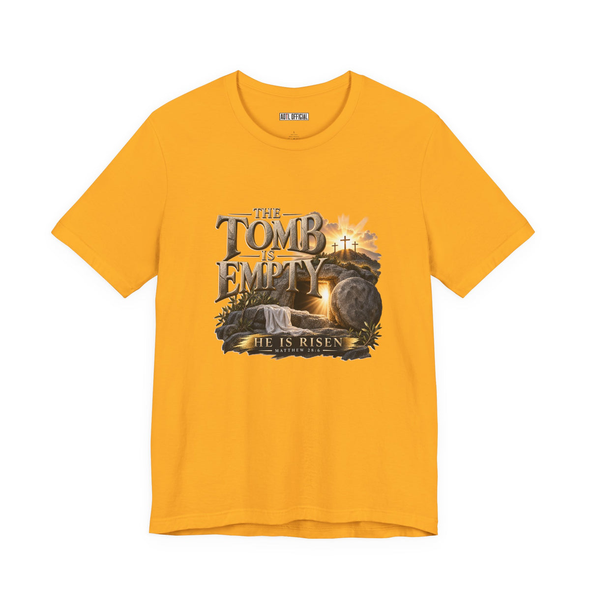 The Tomb Is Empty — Matthew 28:6 Christian T-shirt