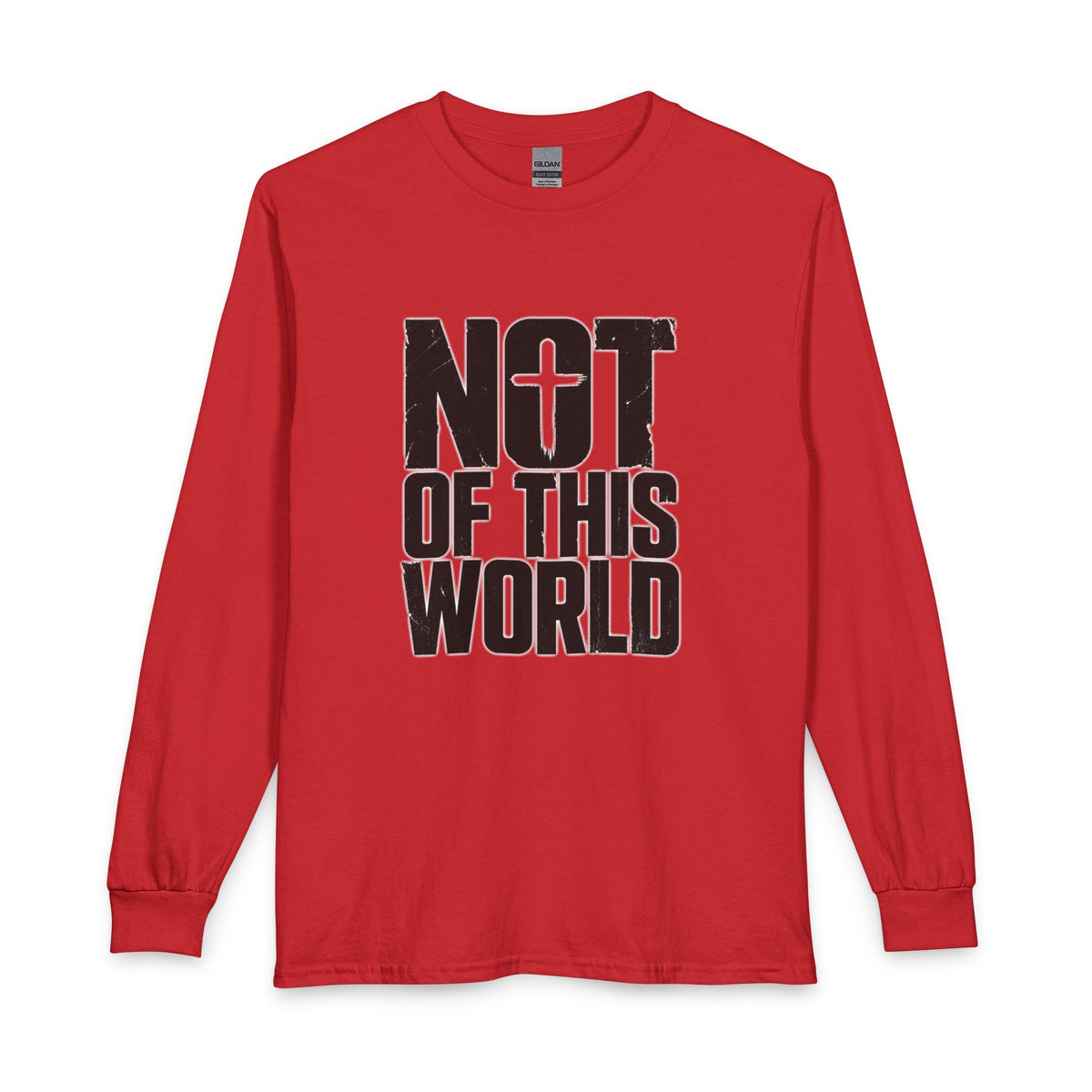 Not Of This World Black Text Christian Long Sleeve Shirt
