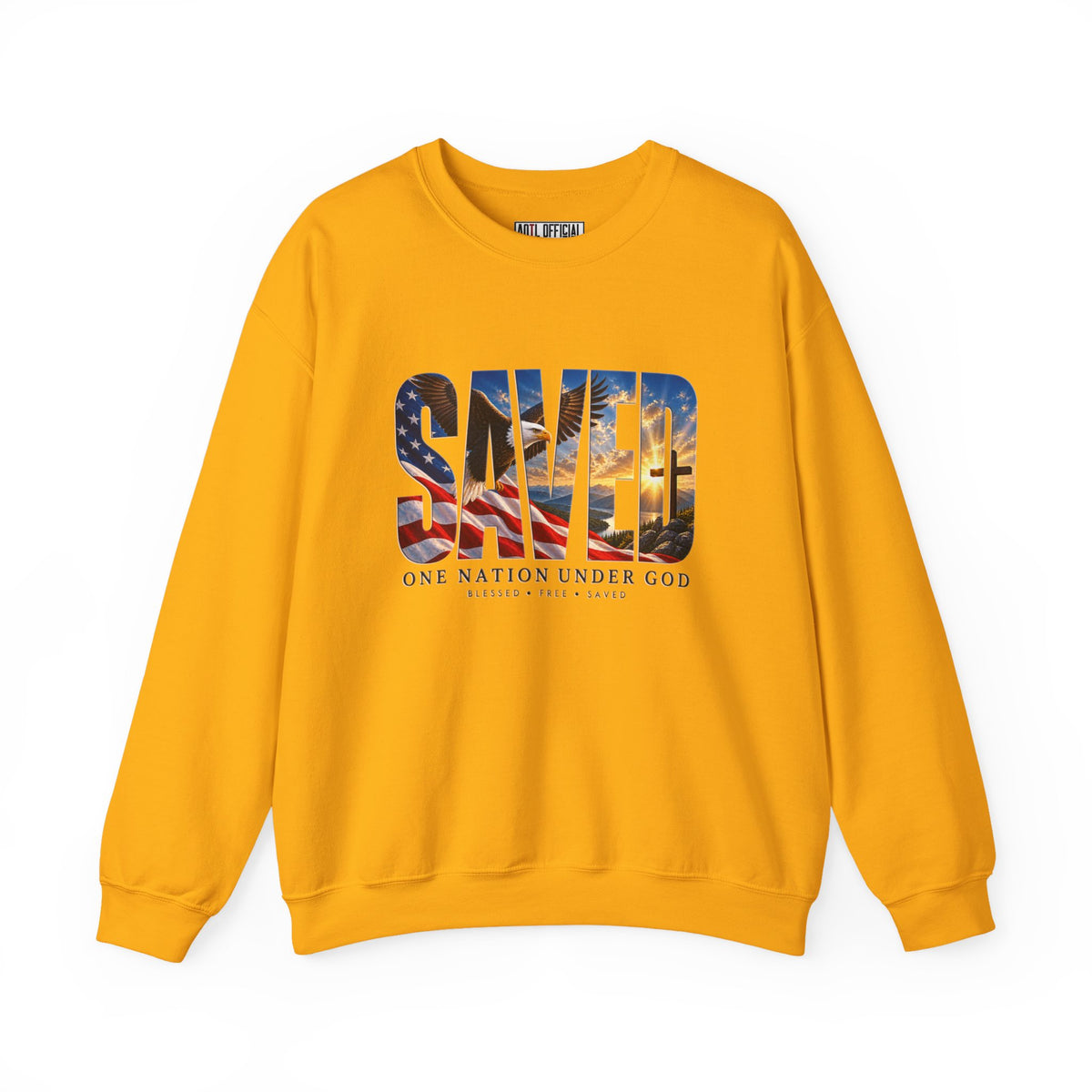 Saved-One Nation Under God Christian Sweatshirt