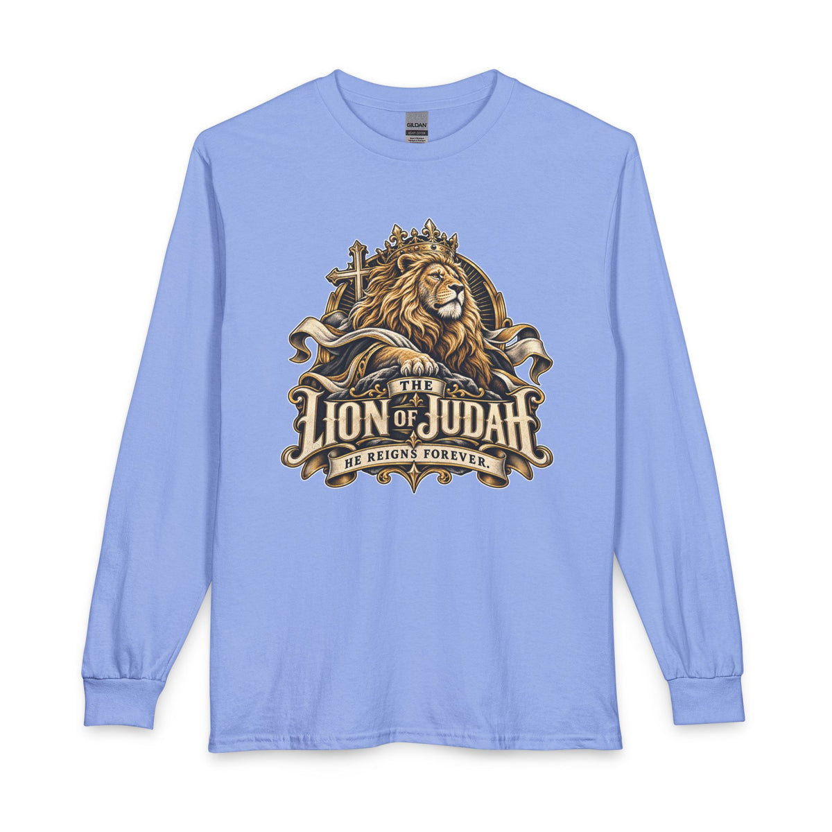 Lion of Judah —He Reigns Forever Christian Long Sleeve Shirt