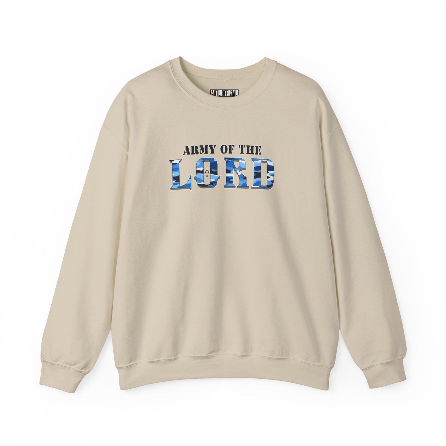 Blue Camo Army of the Lord Unisex Heavy Blend™ Crewneck Sweatshirt