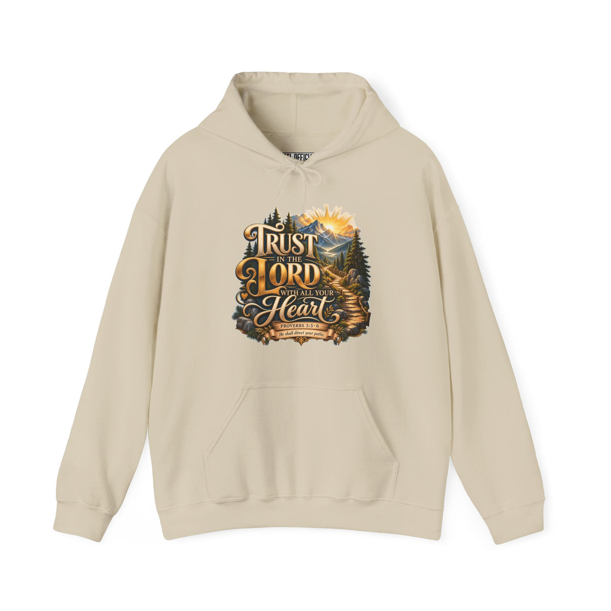 Trust in the Lord With All Your Heart – Proverbs 3:5-6 Mountain Path Design Christian Hoodie