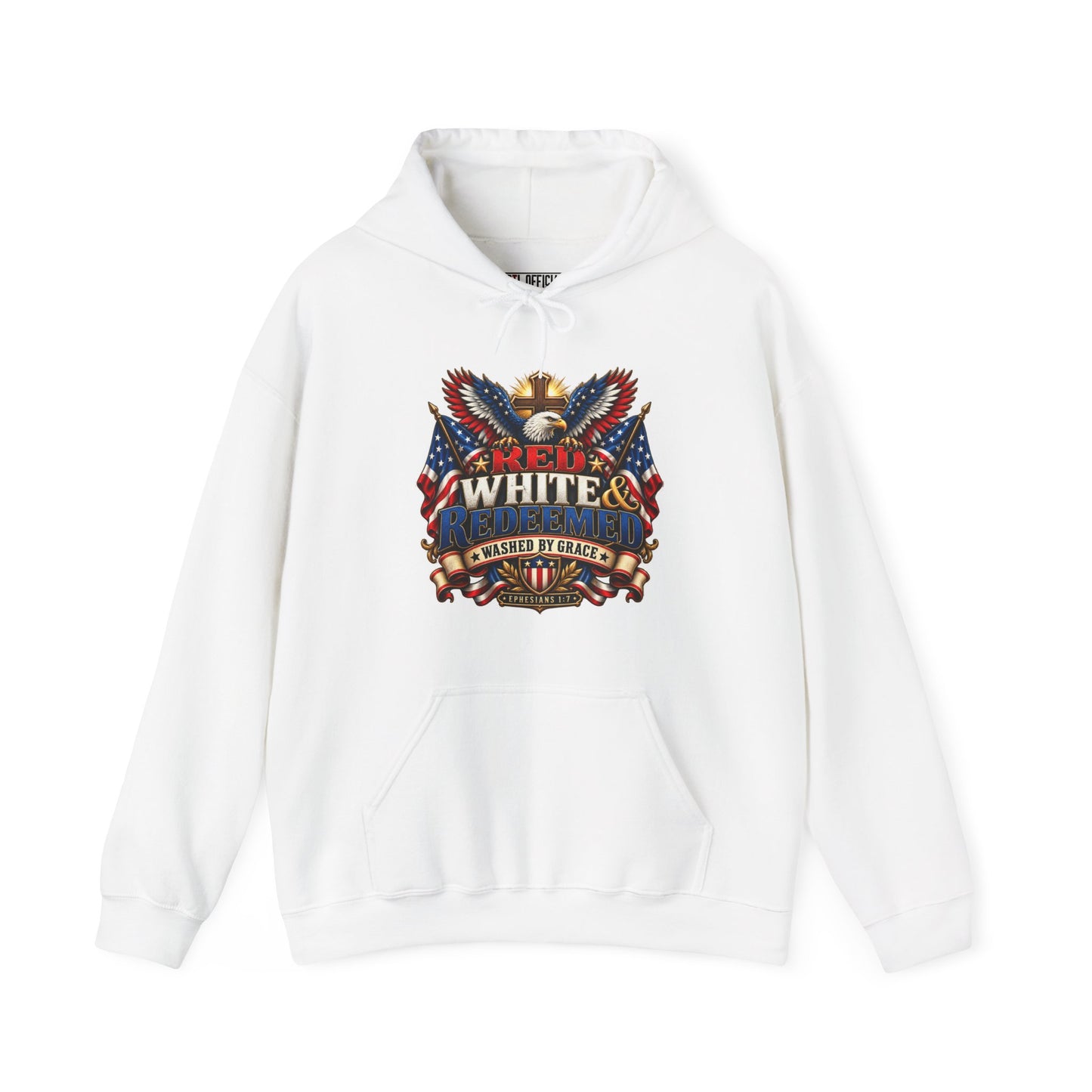 Shop the Red, White & Redeemed Christian Hoodie. Celebrate freedom while remembering the greatest freedom of all—the redemption found in Christ. 