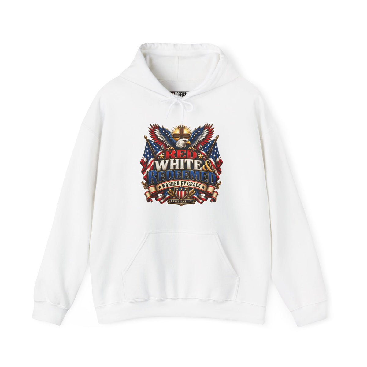 Shop the Red, White & Redeemed Christian Hoodie. Celebrate freedom while remembering the greatest freedom of all—the redemption found in Christ. 