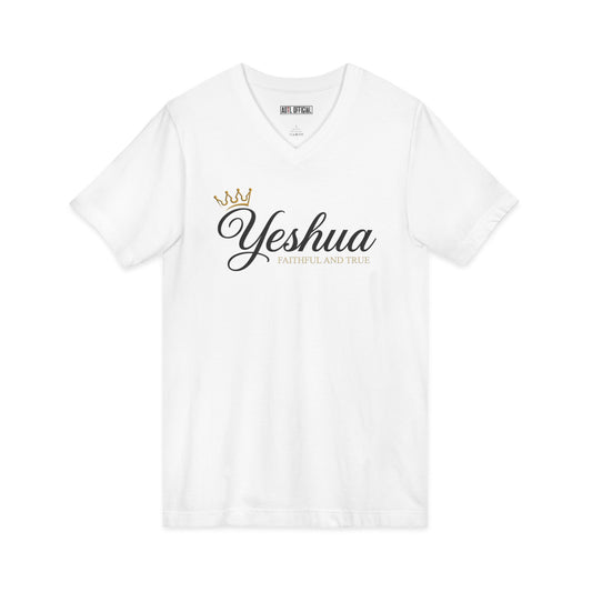 Yeshua Faithful And True Christian V-neck t-shirt faith-inspired design
