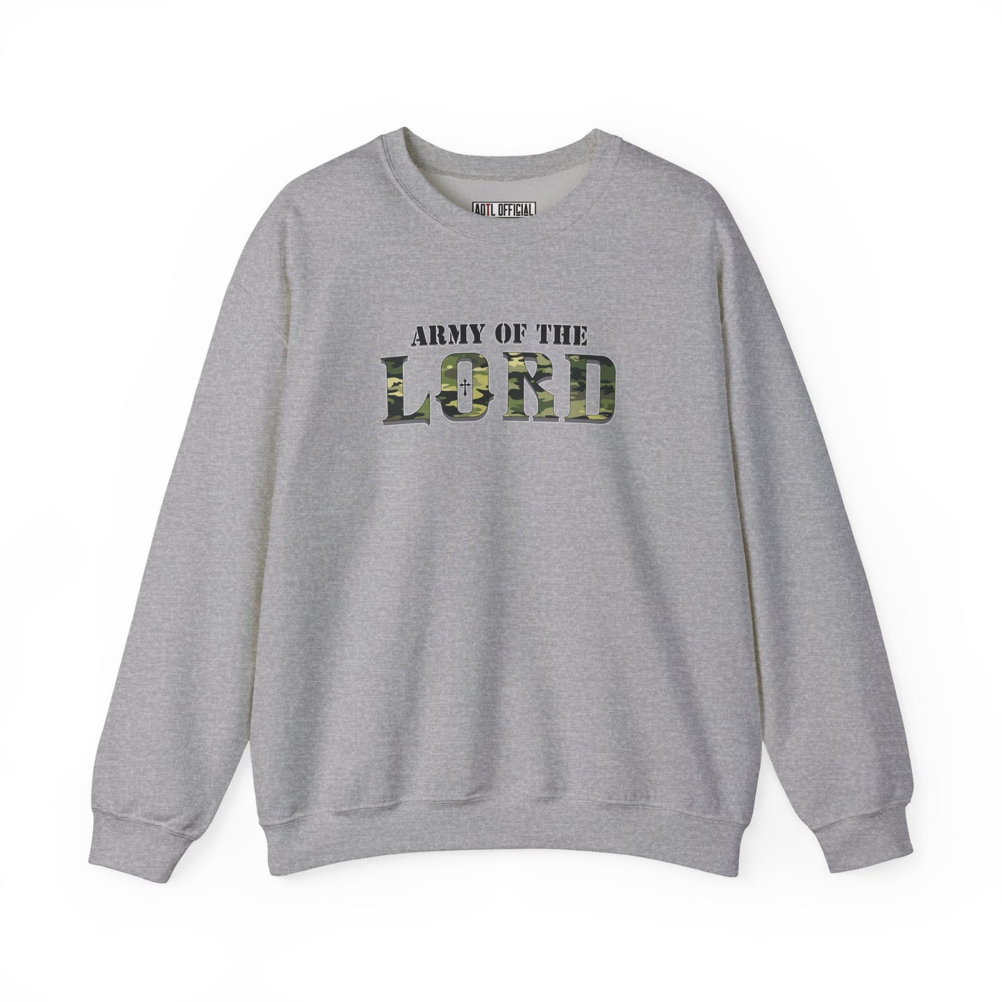 Green Camo Army of the Lord Unisex Heavy Blend™ Crewneck Sweatshirt