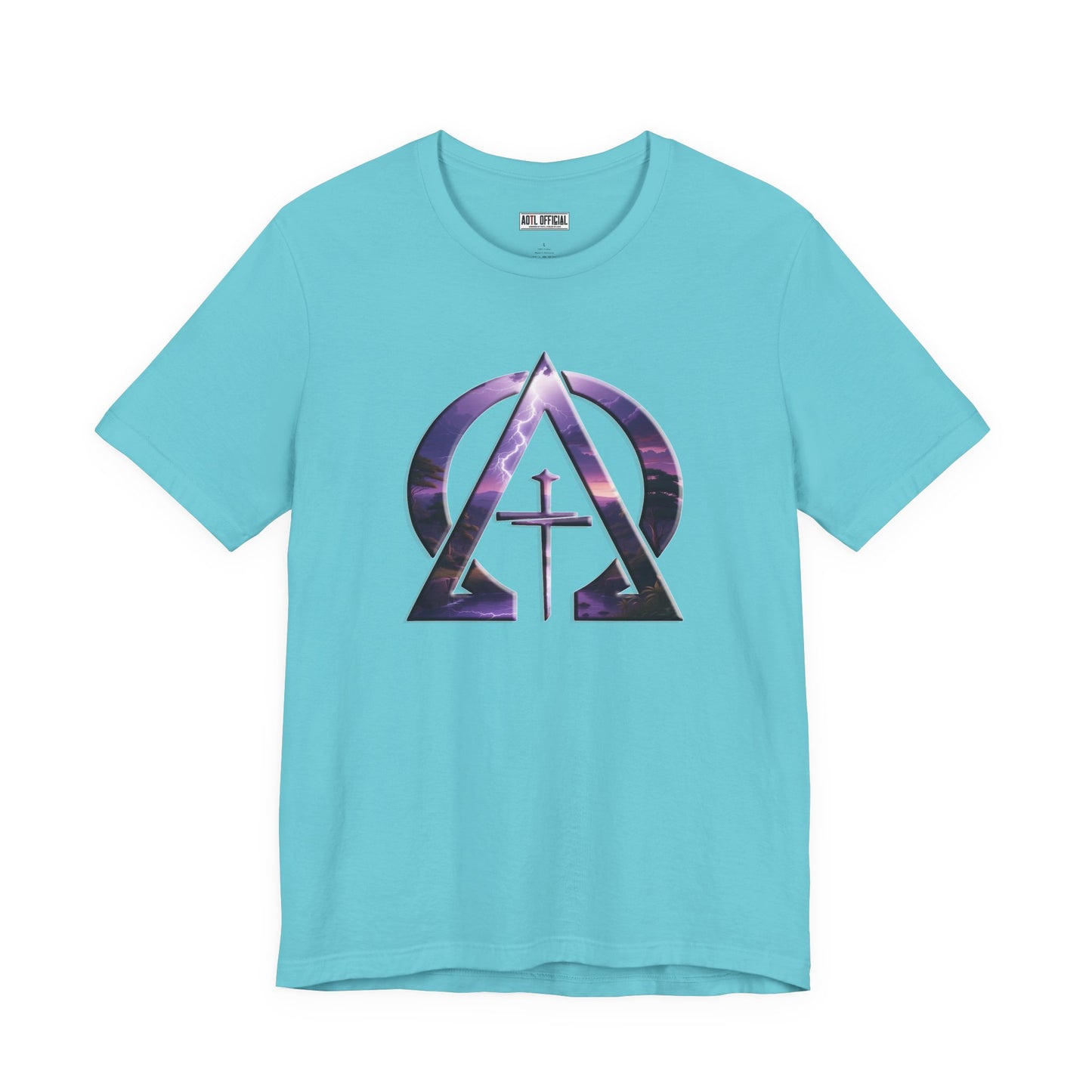 Divine Reign Amidst Nature's Majesty Alpha and Omega Unisex Short Sleeve Tee