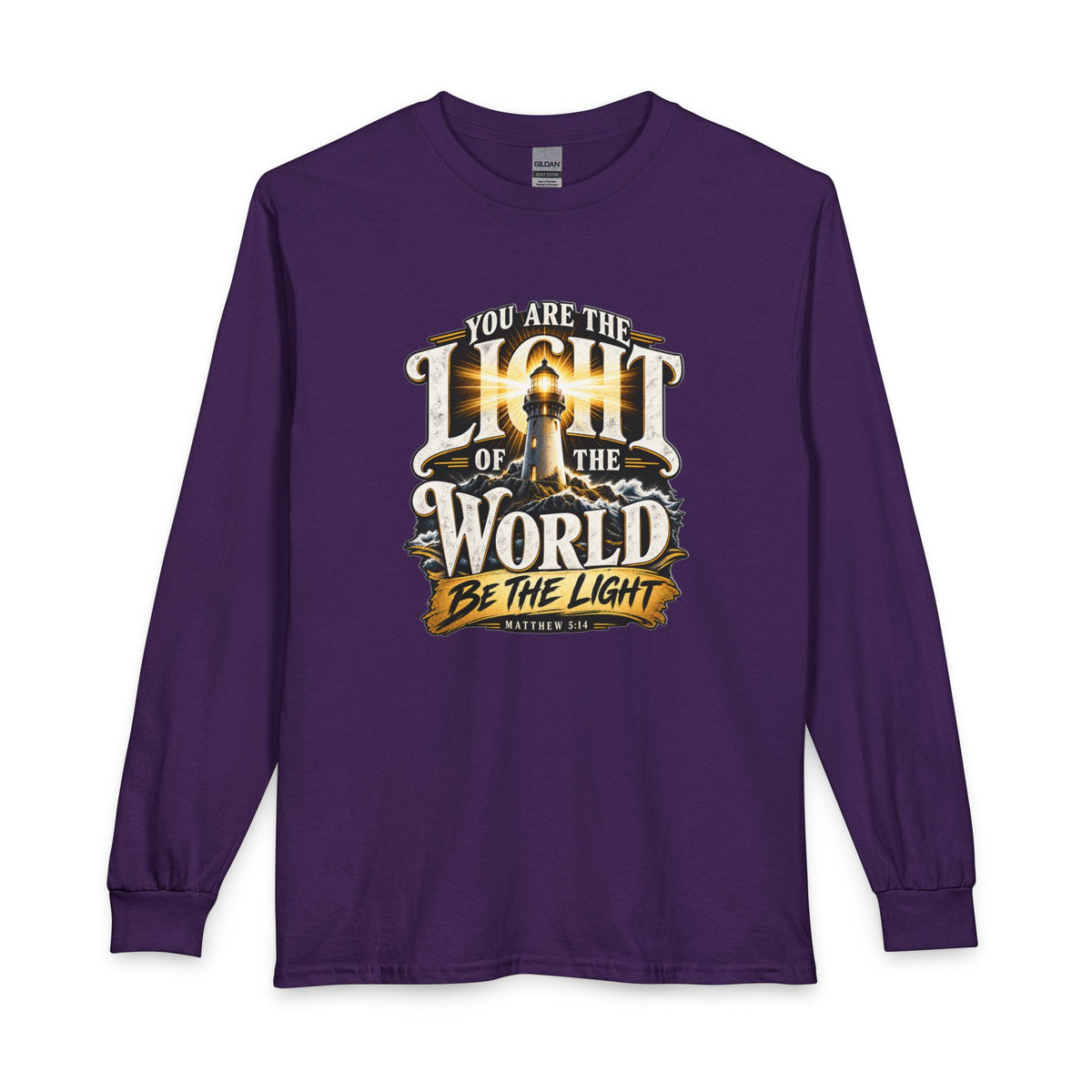 You Are the Light of the World – Matthew 5:14 Lighthouse Design Christian Long Sleeve Shirt