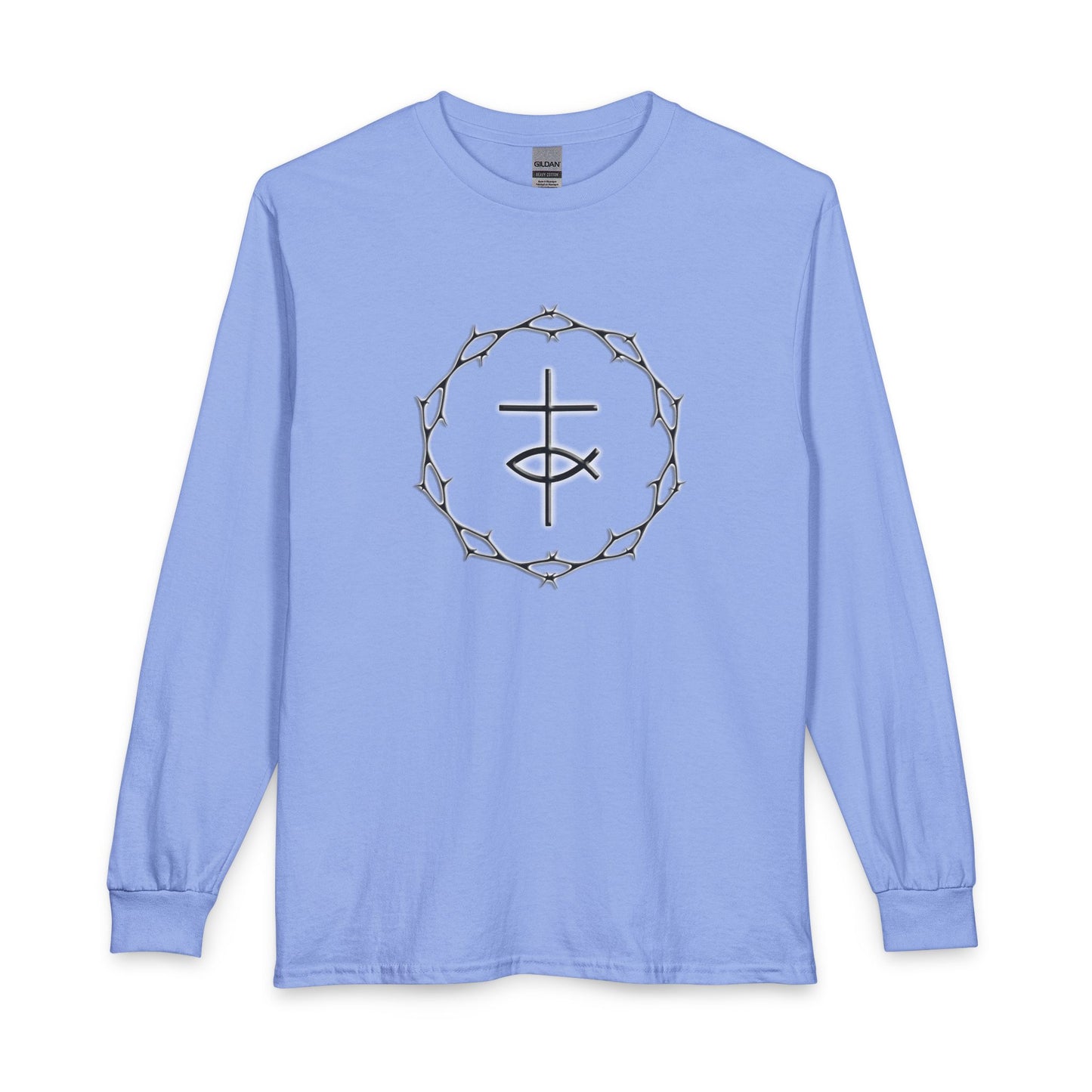 Circle of Thorns & Cross Christian Long Sleeve Shirt