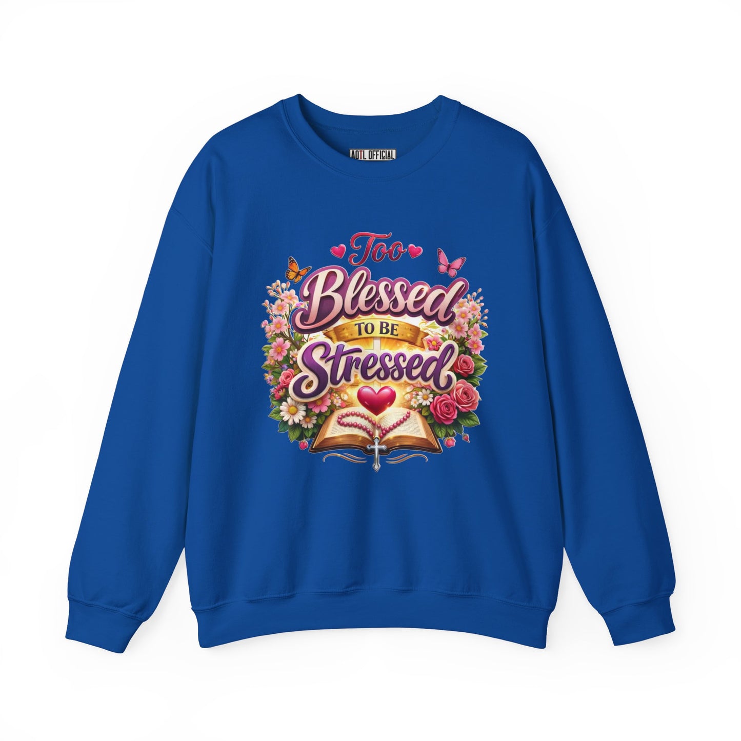 Too Blessed To Be Stressed Nature Edition Unisex Heavy Blend™ Crewneck Sweatshirt