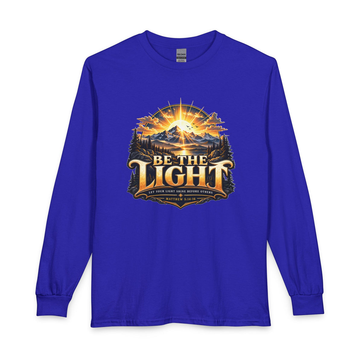 Be the Light – Matthew 5:14-16 Christian Mountain Design Long Sleeve Shirt