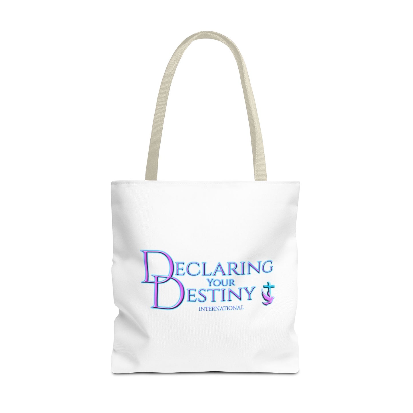 Declaring Your Destiny log in Lilac & Teal/ 2 Corinthians 5:7 Christian Tote bag