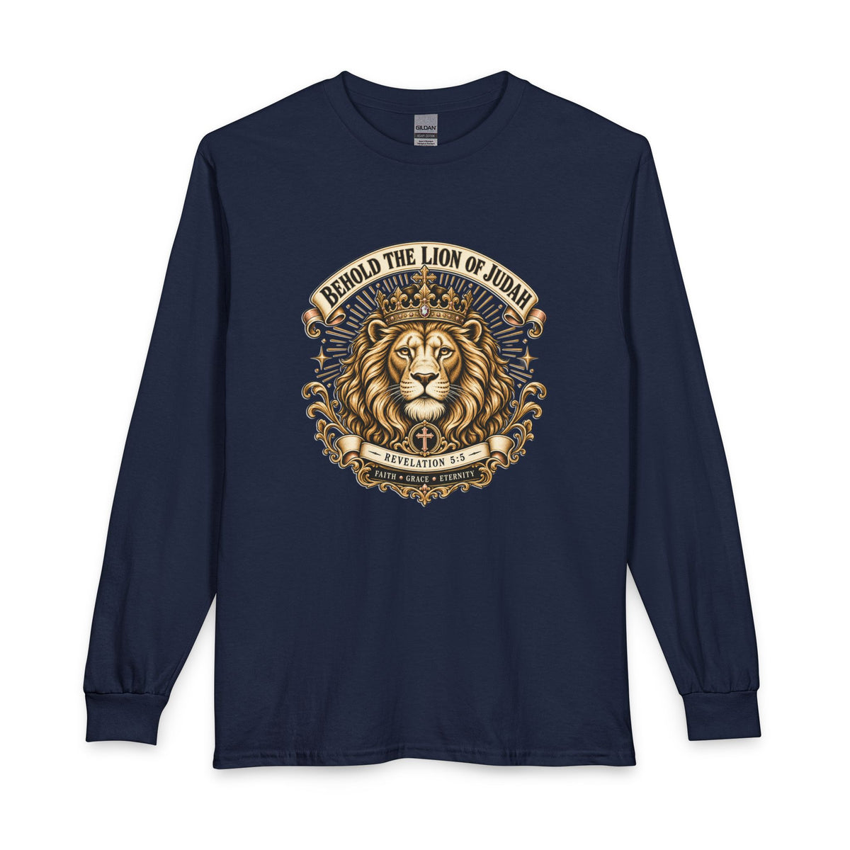 Behold the Lion of Judah — Revelation 5:5 Christian Long Sleeve Shirt
