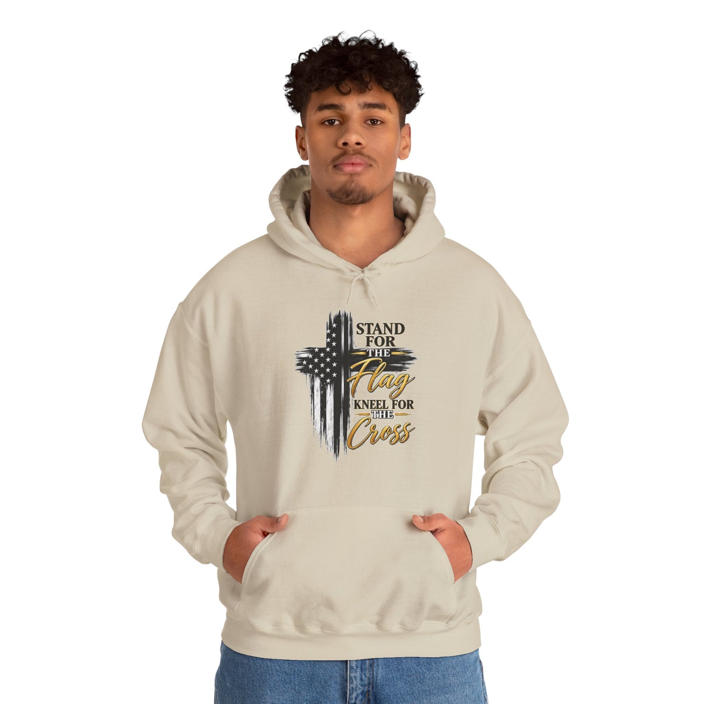 Stand for the Flag, Kneel for the Cross Christian Hoodie