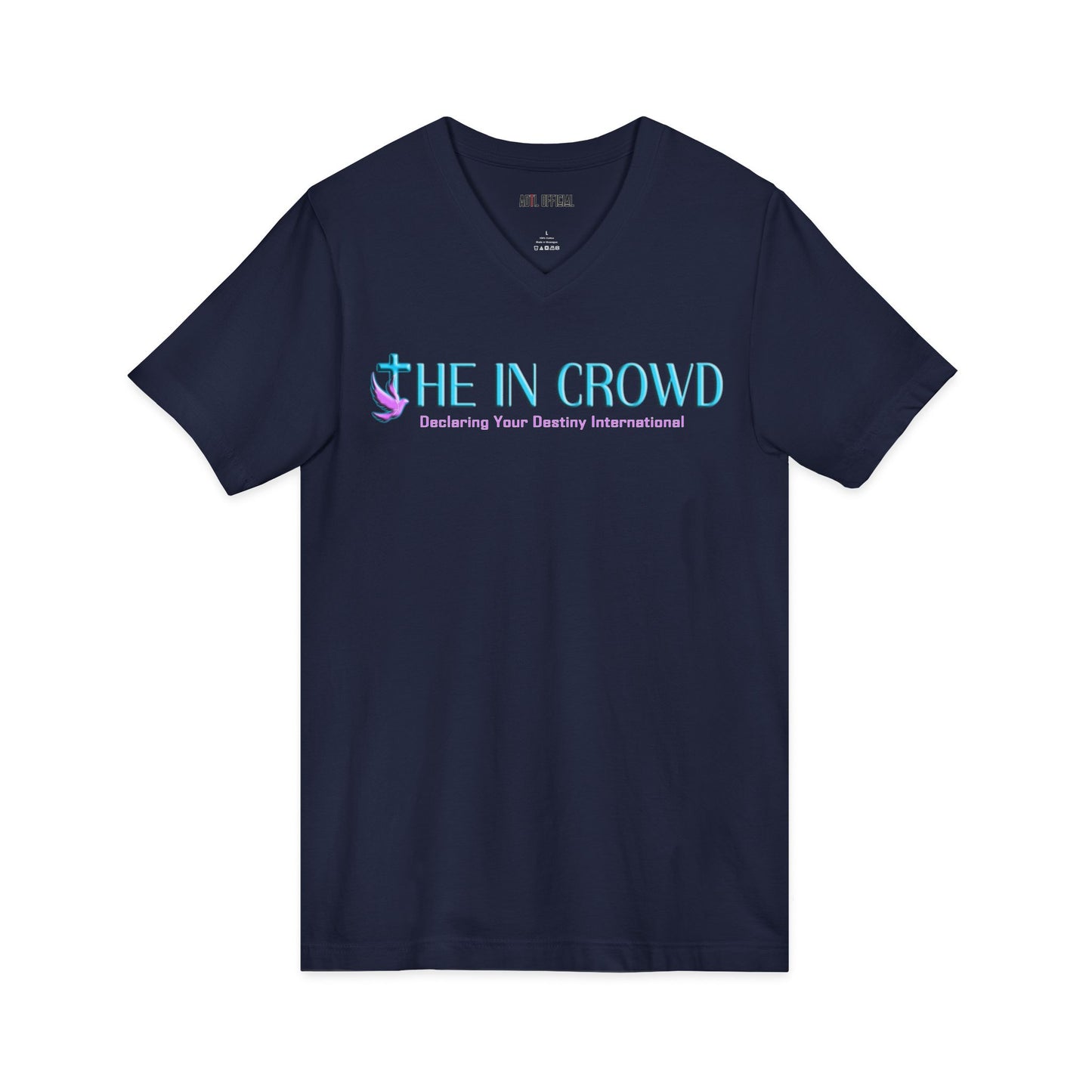 Lilac and Teal  In Crowd V-Neck Tee