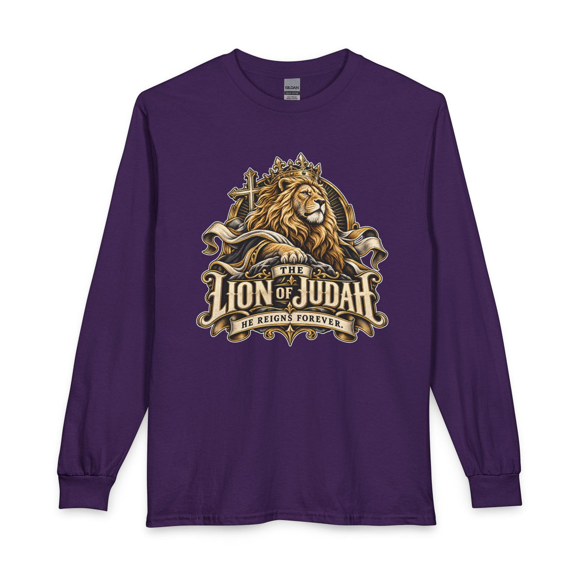 Lion of Judah —He Reigns Forever Christian Long Sleeve Shirt