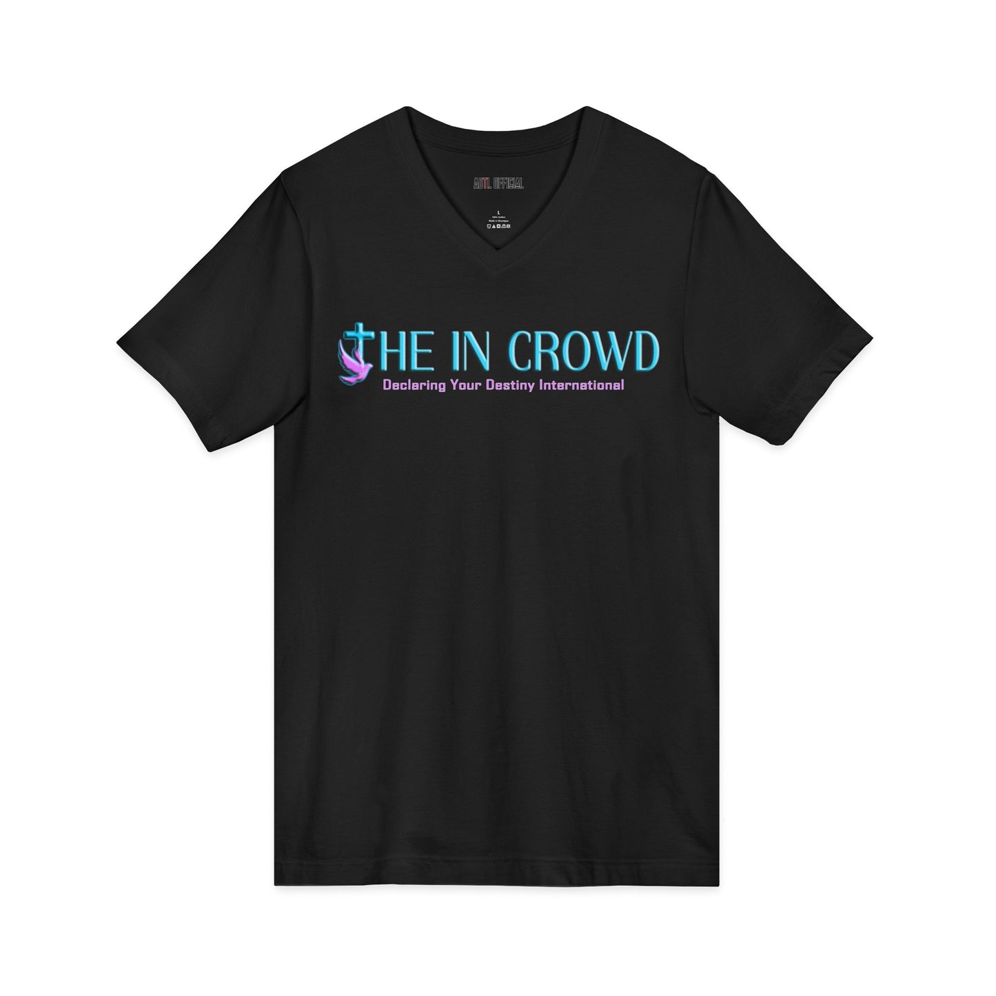 Lilac and Teal  In Crowd V-Neck Tee