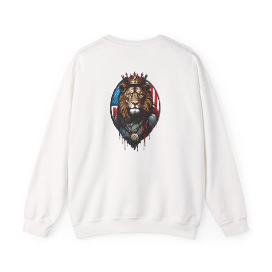 Declaring Your Destiny USA Logo/Royal Majesty Lion Of Judah  Unisex Heavy Blend™ Crewneck Sweatshirt