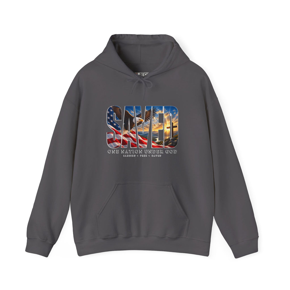 Saved-One Nation Under God Christian Hoodie