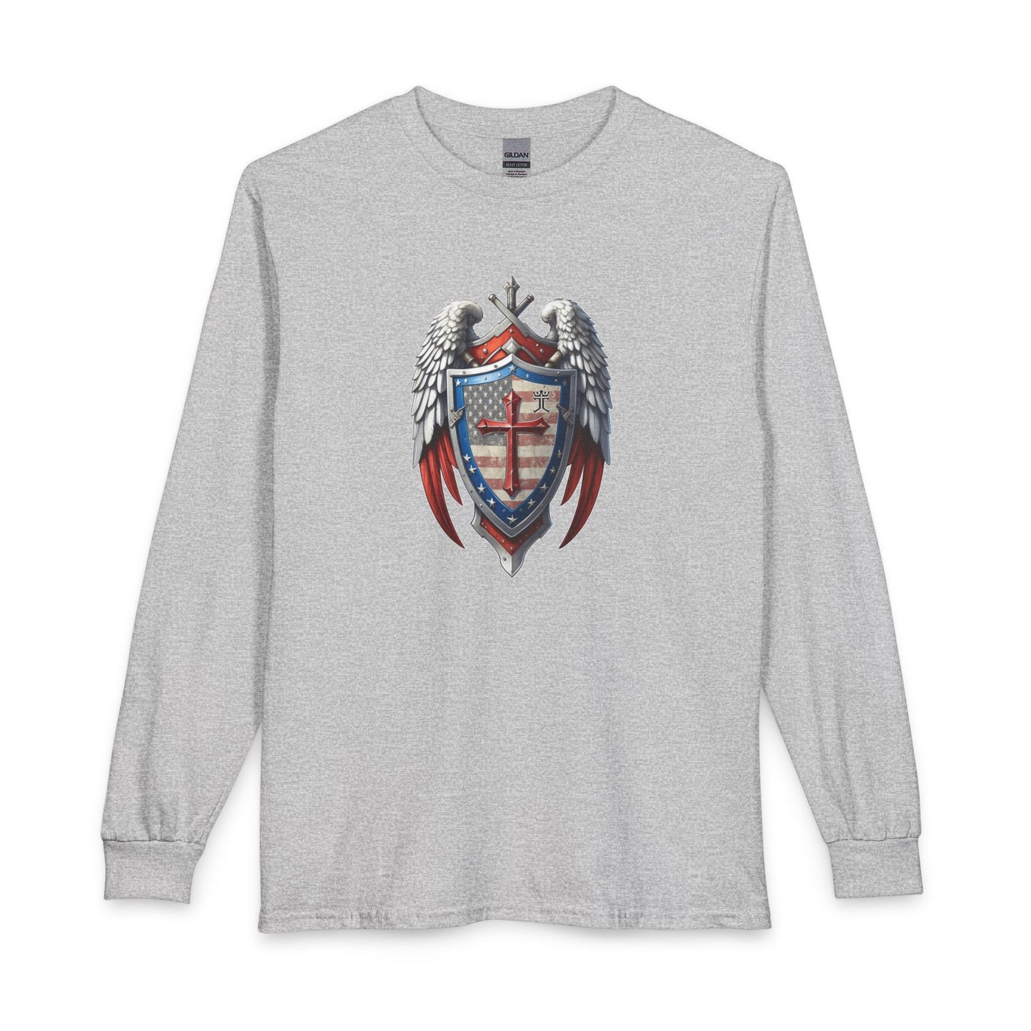 Winged Guardian Christian Patriotic Long Sleeve Shirt