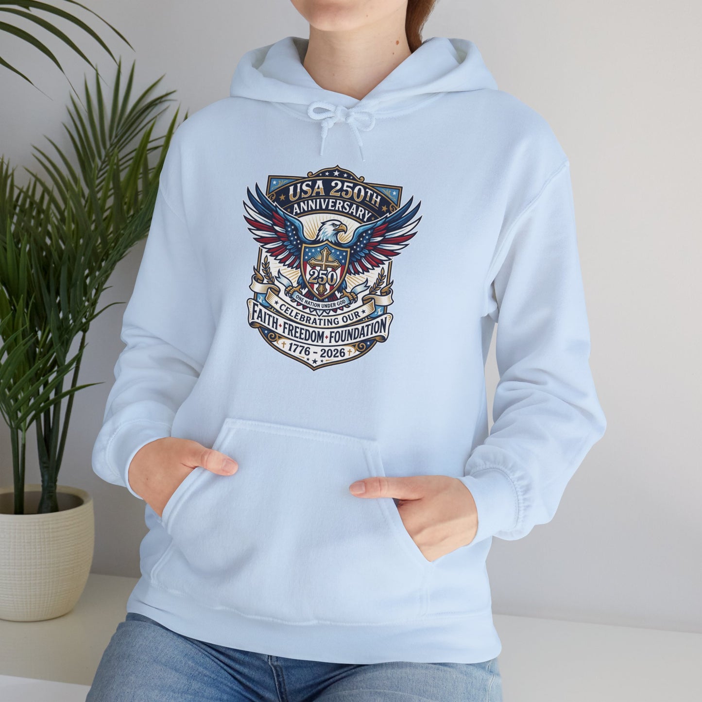 250 Years, One Nation Under God Unisex Heavy Blend™ Hooded Sweatshirt