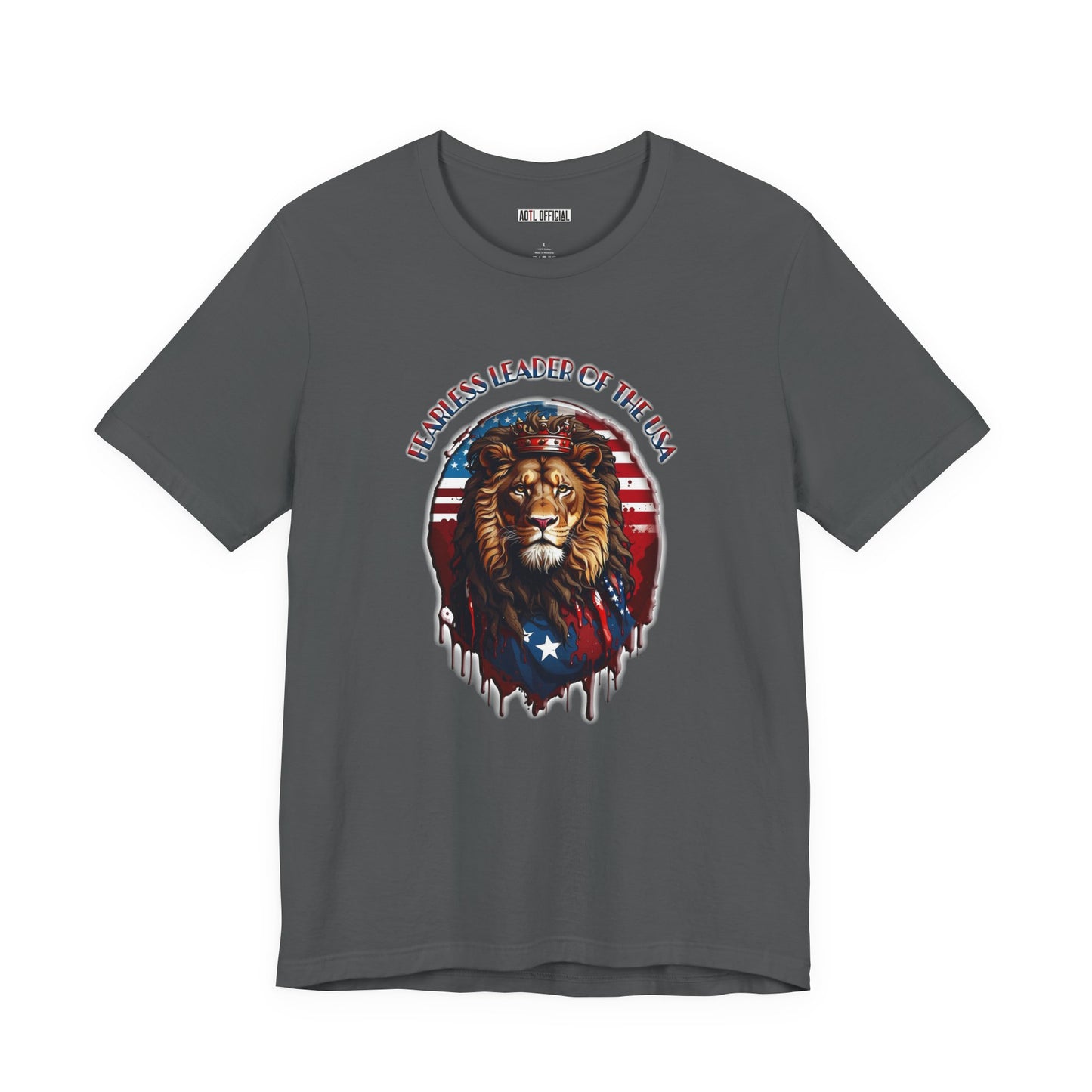 Lion of Judah: Fearless Leader of Faith Patriotic Christian Unisex Short Sleeve Tee