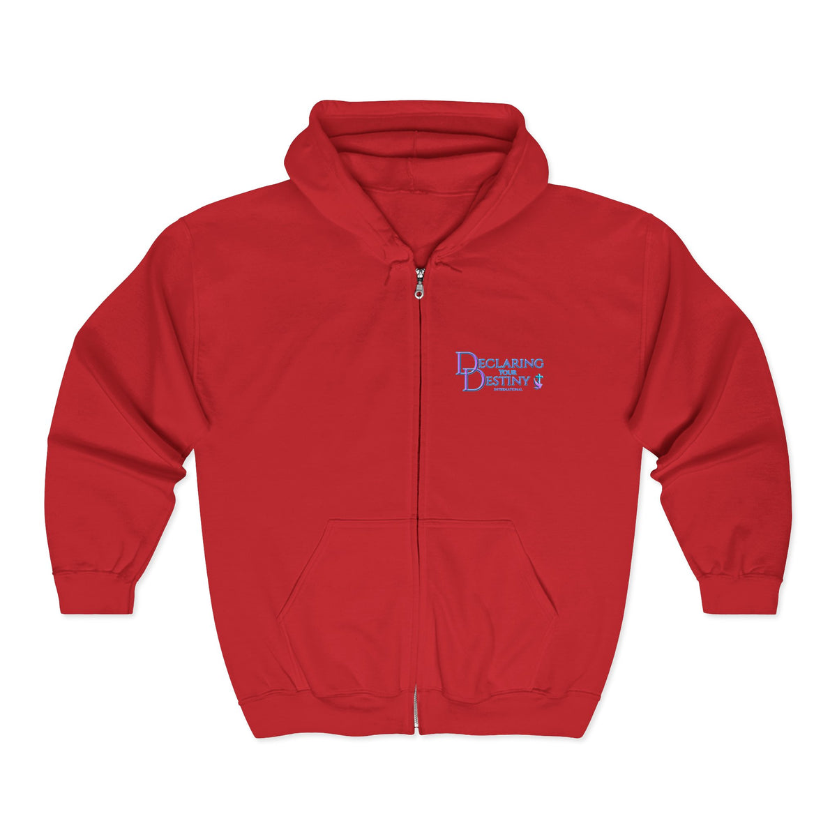 DYD  2 Sided Full-Zip Sweatshirt featuring the Purple/Teal Declaring Your Destiny logo