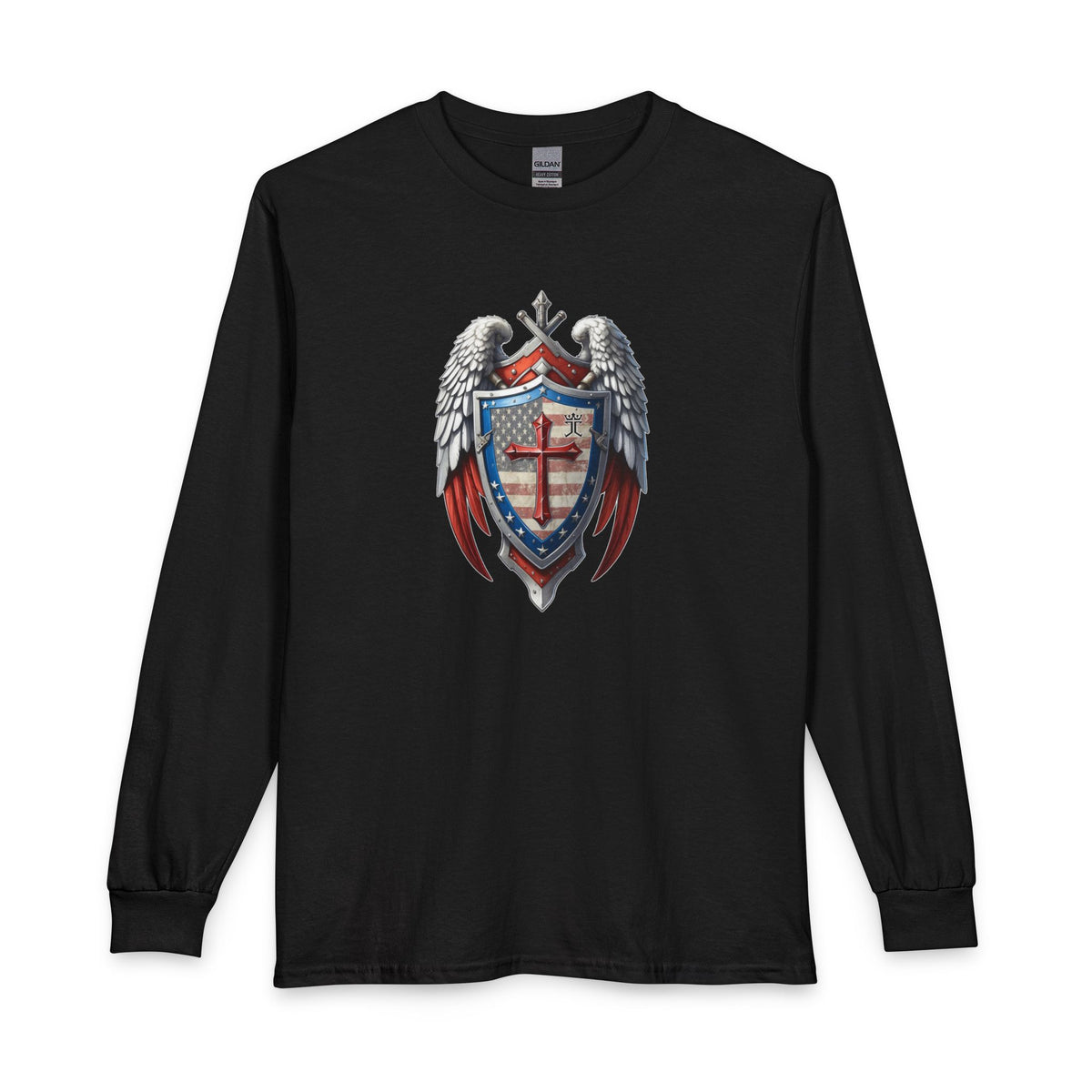 Winged Guardian Christian Patriotic Long Sleeve Shirt