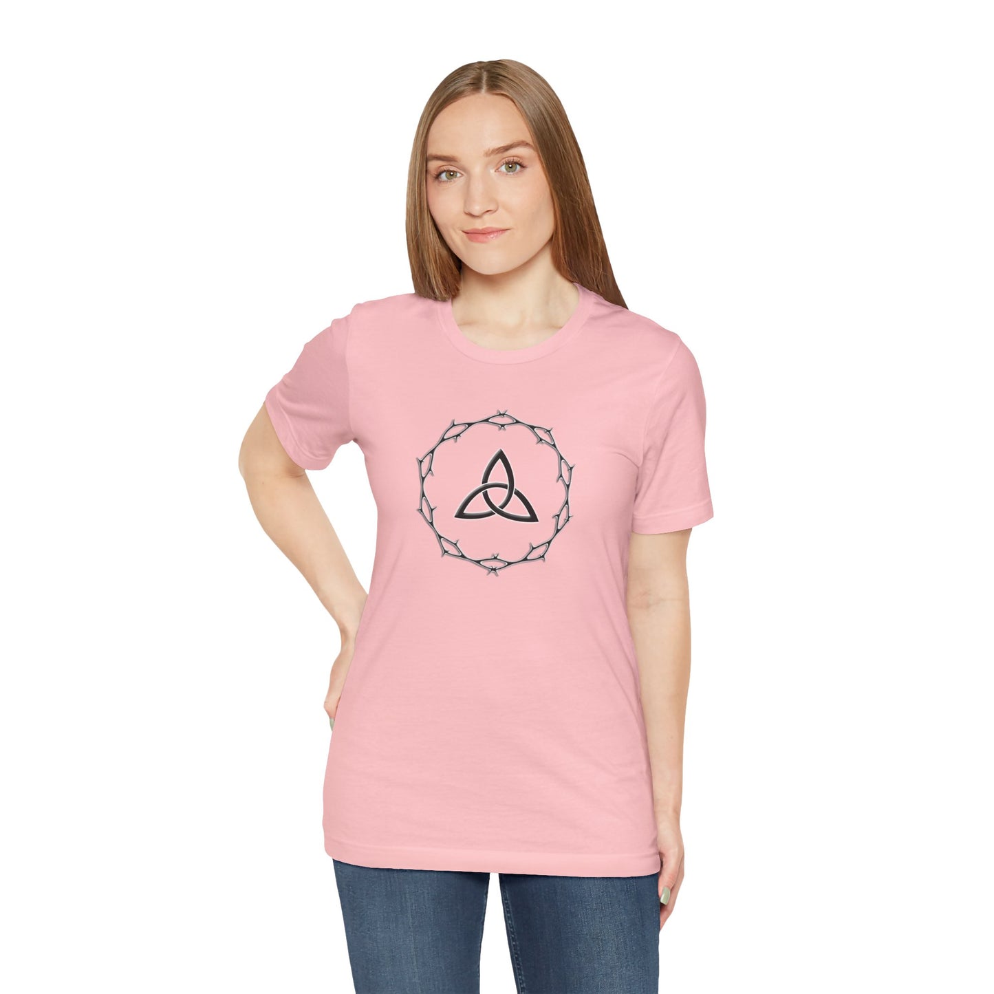 Circle of Thorns & Trinity Knot (Triquetra) Unisex  Short Sleeve Tee