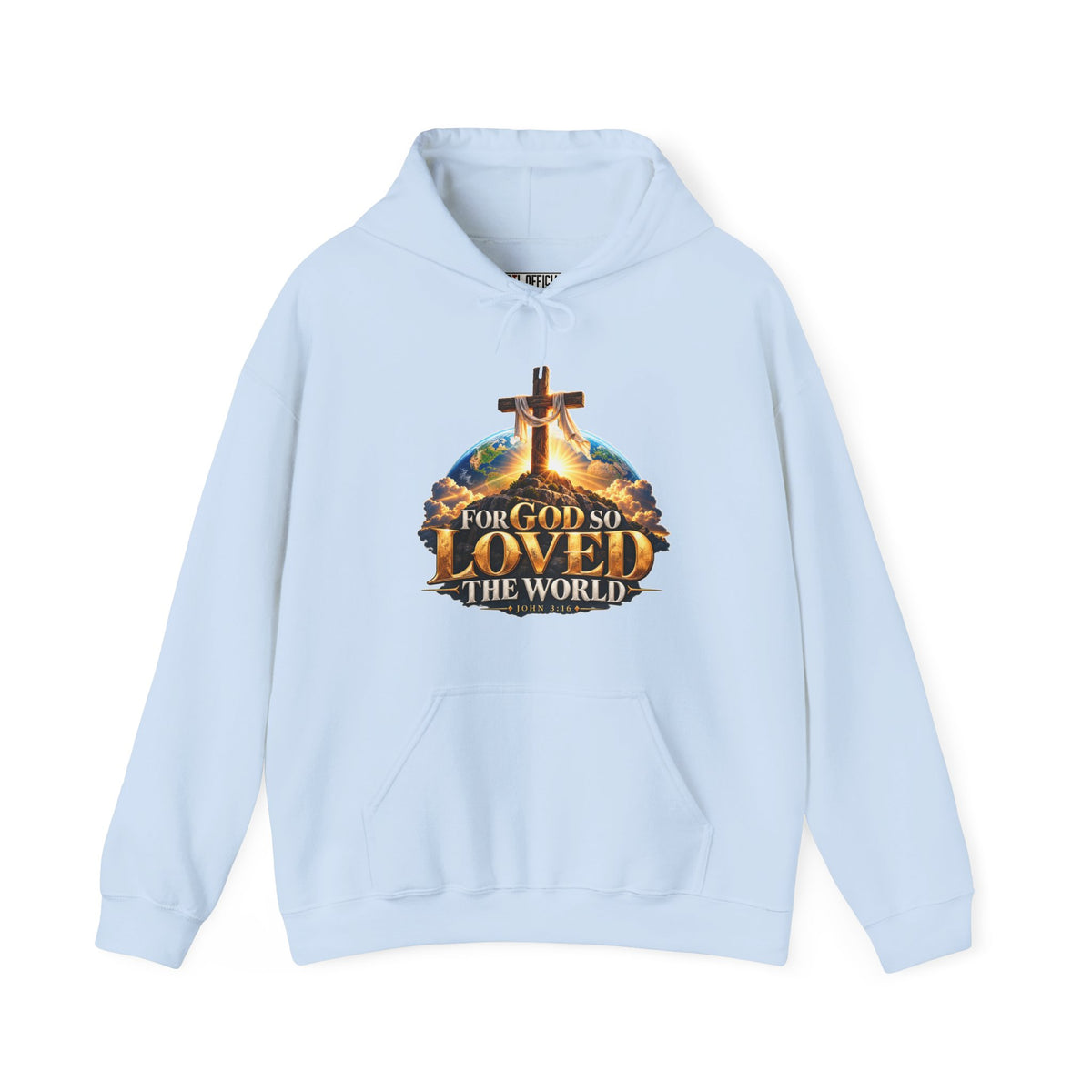For God So Loved the World – John 3:16 Cross Design Christian Hoodie