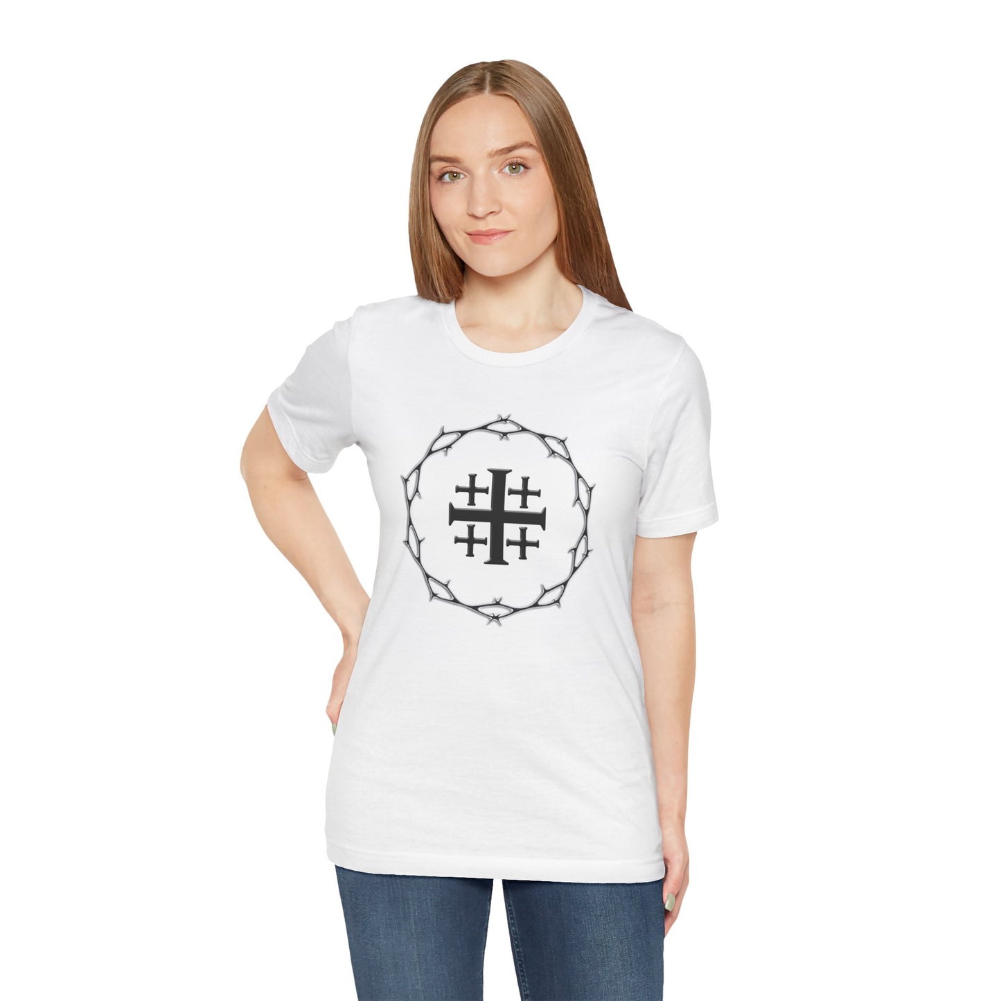 Circle of Thorns & Jerusalem Cross Unisex Short Sleeve Tee