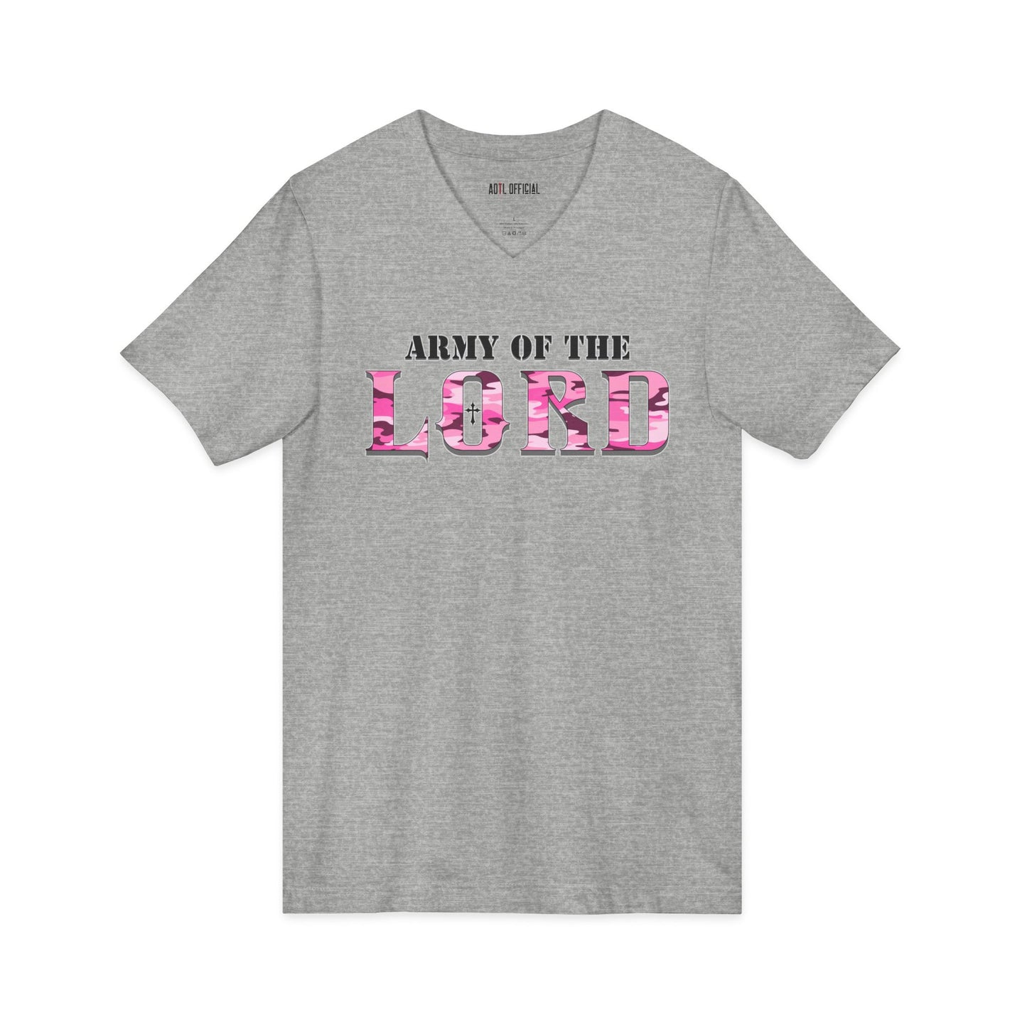 Pink Army of the Lord V-neck Tee